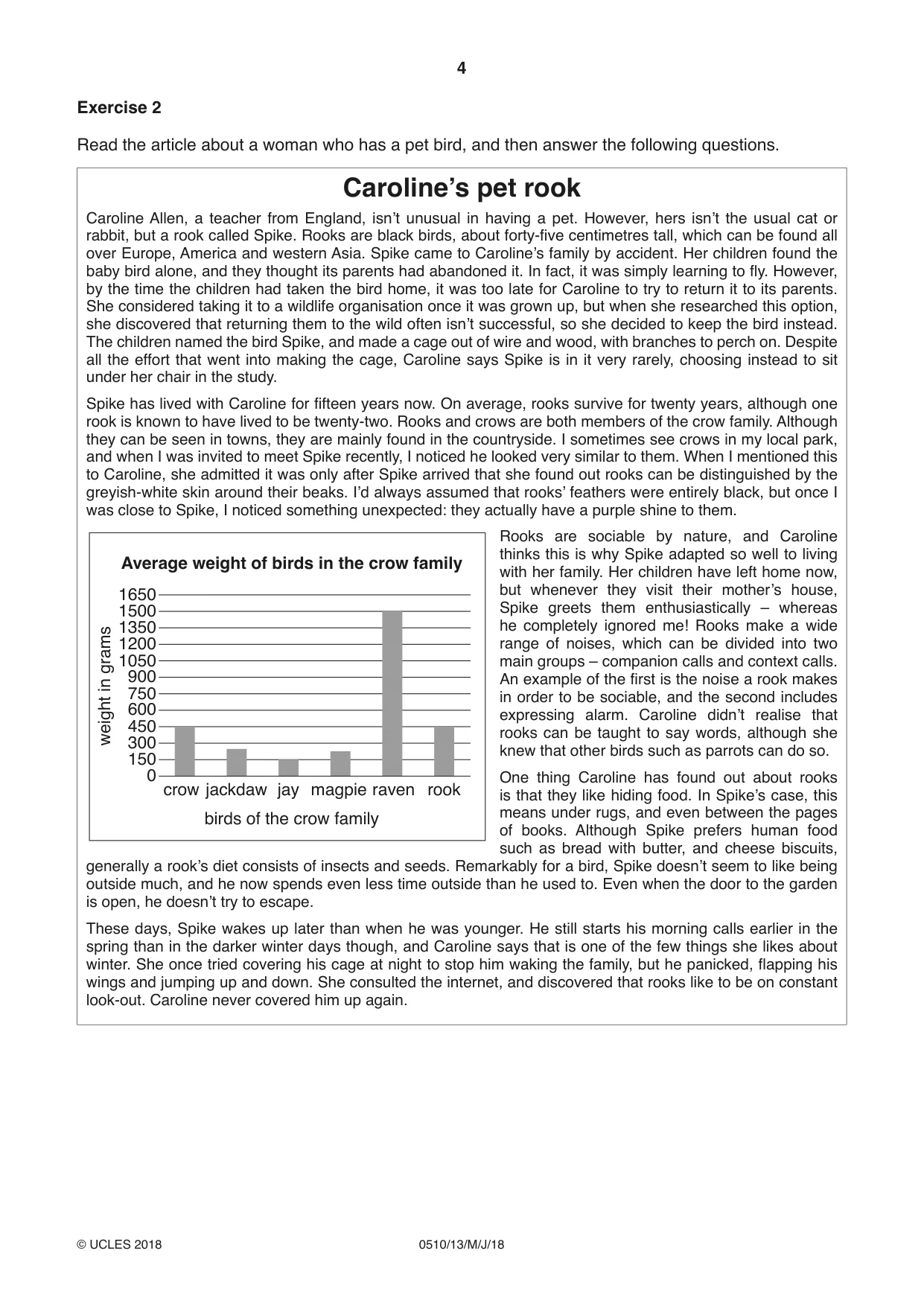 Cambridge IGCSE English - Second Language (oral endorsement) 0510 2018 May/June Paper 1 · Variant 3 question paper, page 4 of 16