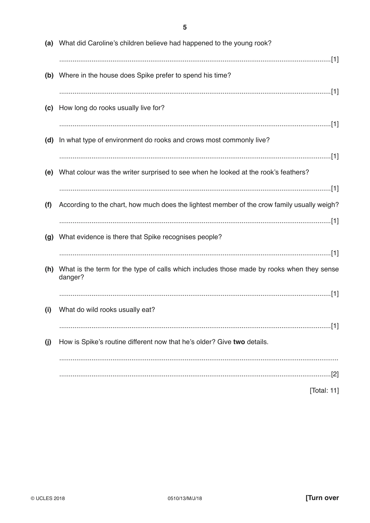 Cambridge IGCSE English - Second Language (oral endorsement) 0510 2018 May/June Paper 1 · Variant 3 question paper, page 5 of 16