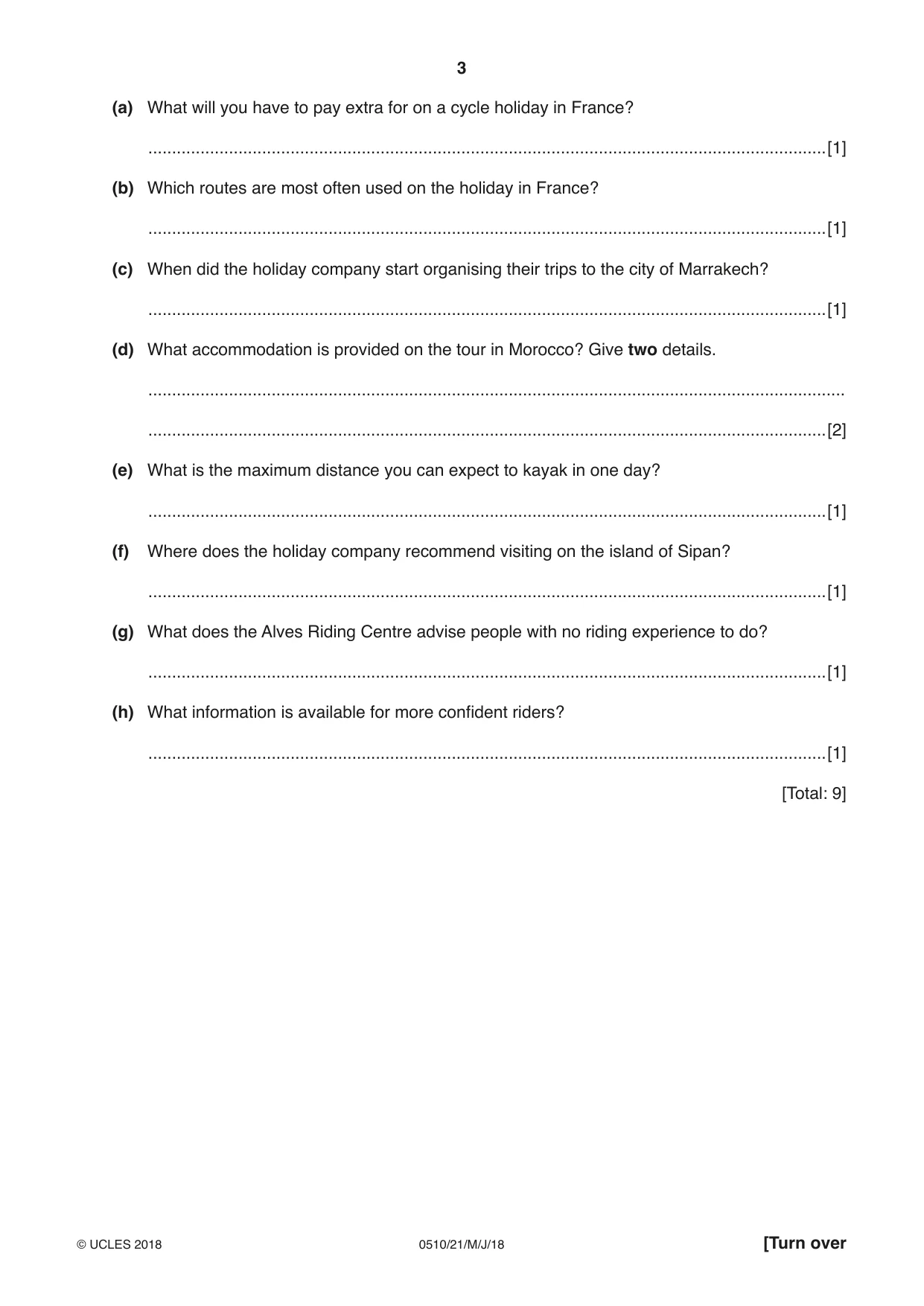 Cambridge IGCSE English - Second Language (oral endorsement) 0510 2018 May/June Paper 2 · Variant 1 question paper, page 3 of 16