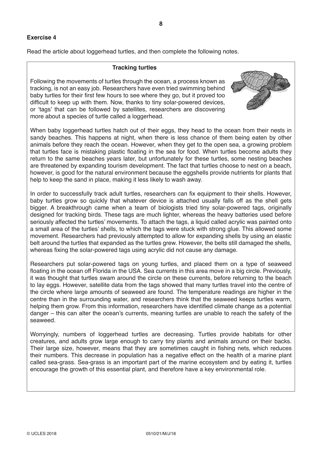 Cambridge IGCSE English - Second Language (oral endorsement) 0510 2018 May/June Paper 2 · Variant 1 question paper, page 8 of 16