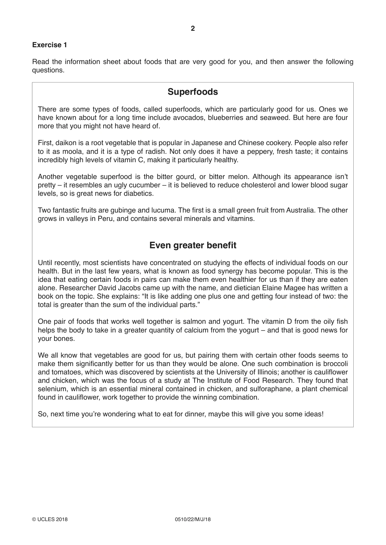 Cambridge IGCSE English - Second Language (oral endorsement) 0510 2018 May/June Paper 2 · Variant 2 question paper, page 2 of 16