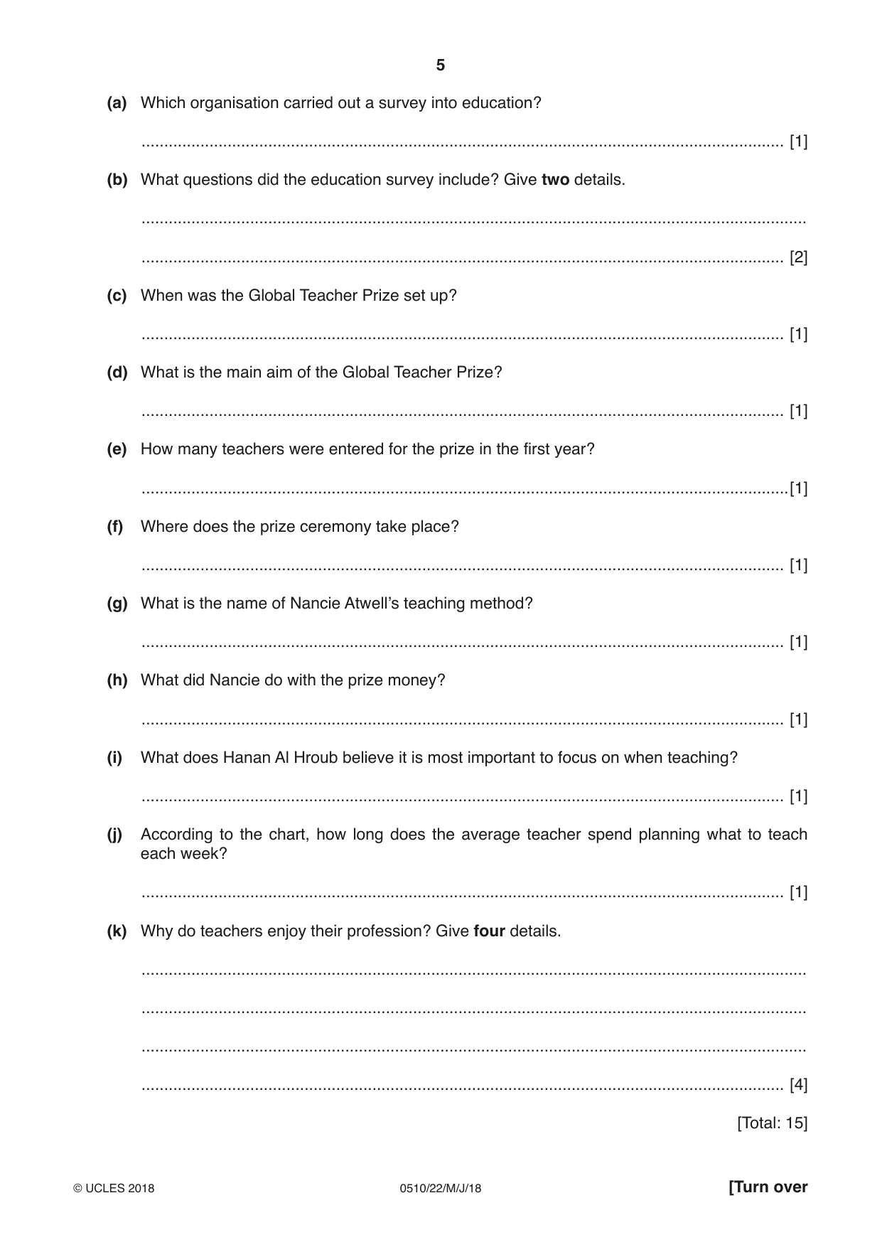 Cambridge IGCSE English - Second Language (oral endorsement) 0510 2018 May/June Paper 2 · Variant 2 question paper, page 5 of 16