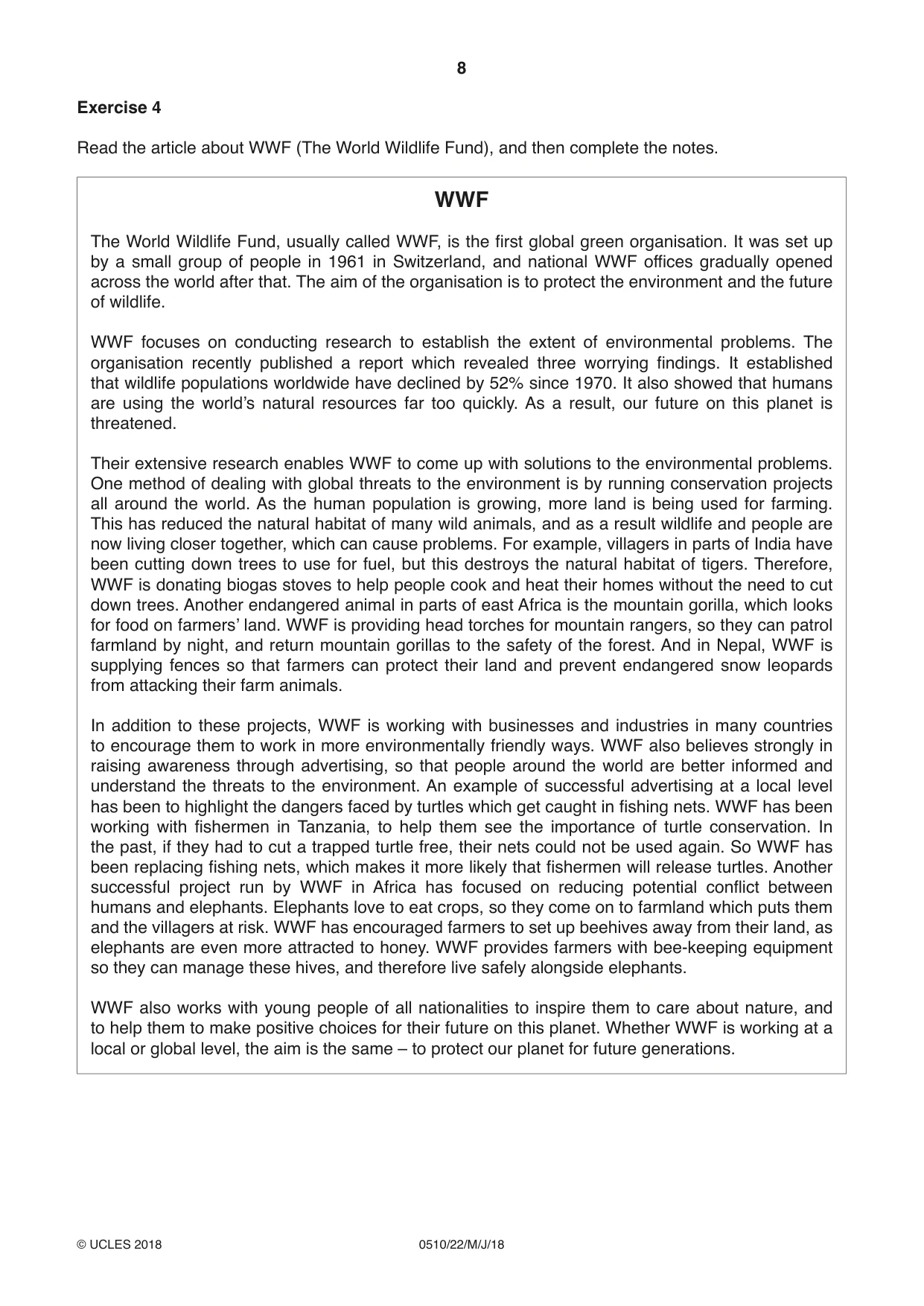 Cambridge IGCSE English - Second Language (oral endorsement) 0510 2018 May/June Paper 2 · Variant 2 question paper, page 8 of 16