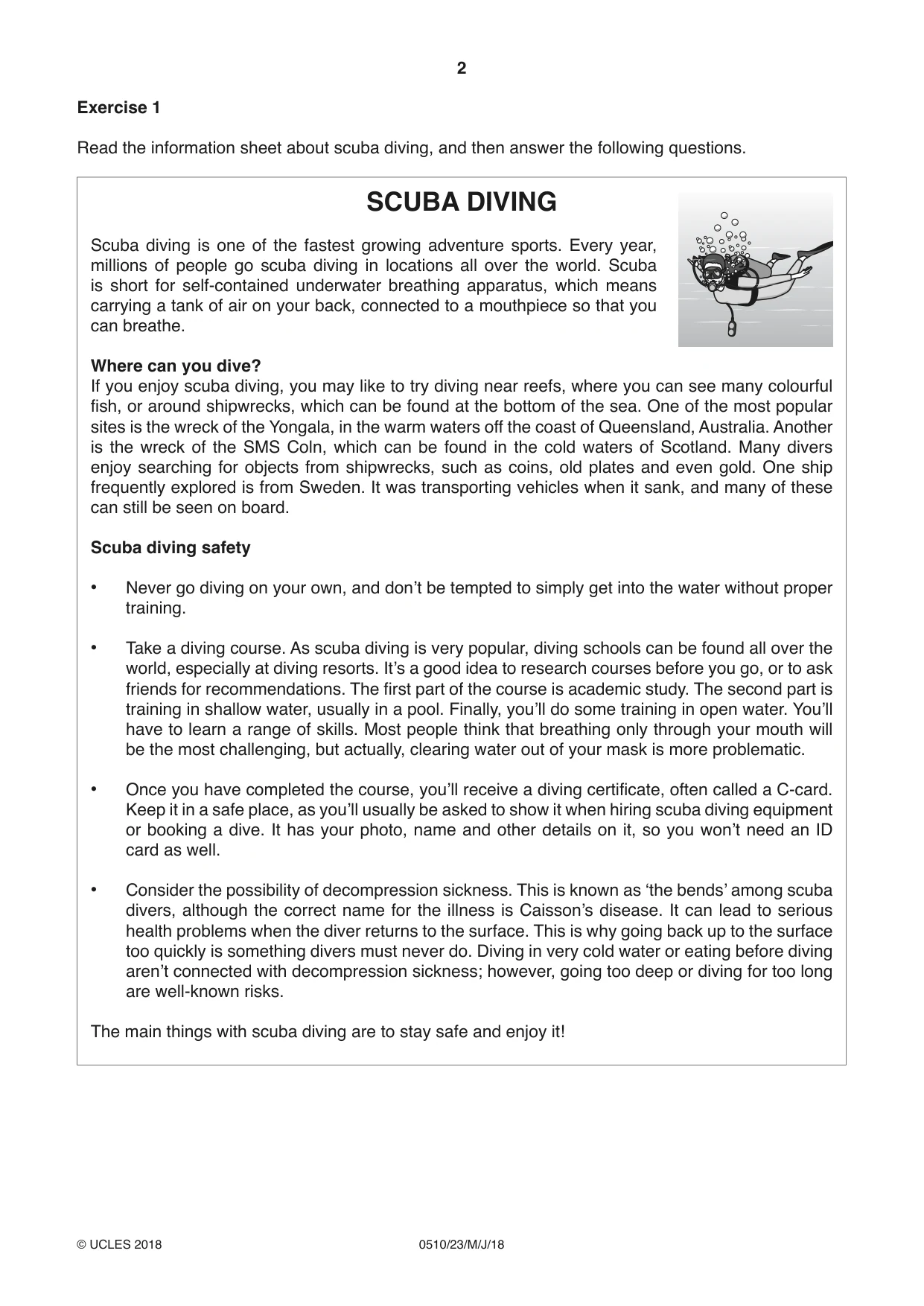 Cambridge IGCSE English - Second Language (oral endorsement) 0510 2018 May/June Paper 2 · Variant 3 question paper, page 2 of 16
