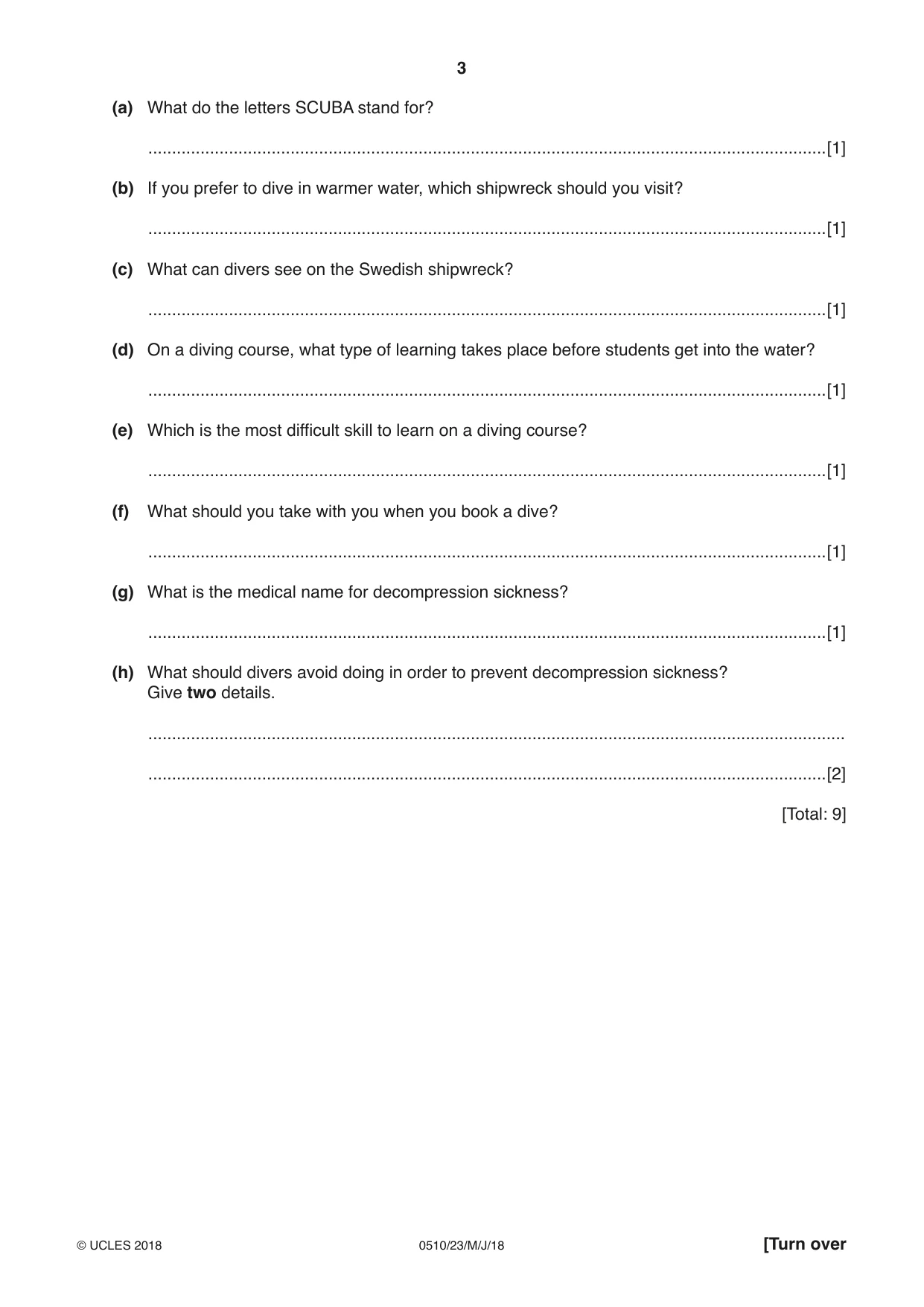 Cambridge IGCSE English - Second Language (oral endorsement) 0510 2018 May/June Paper 2 · Variant 3 question paper, page 3 of 16