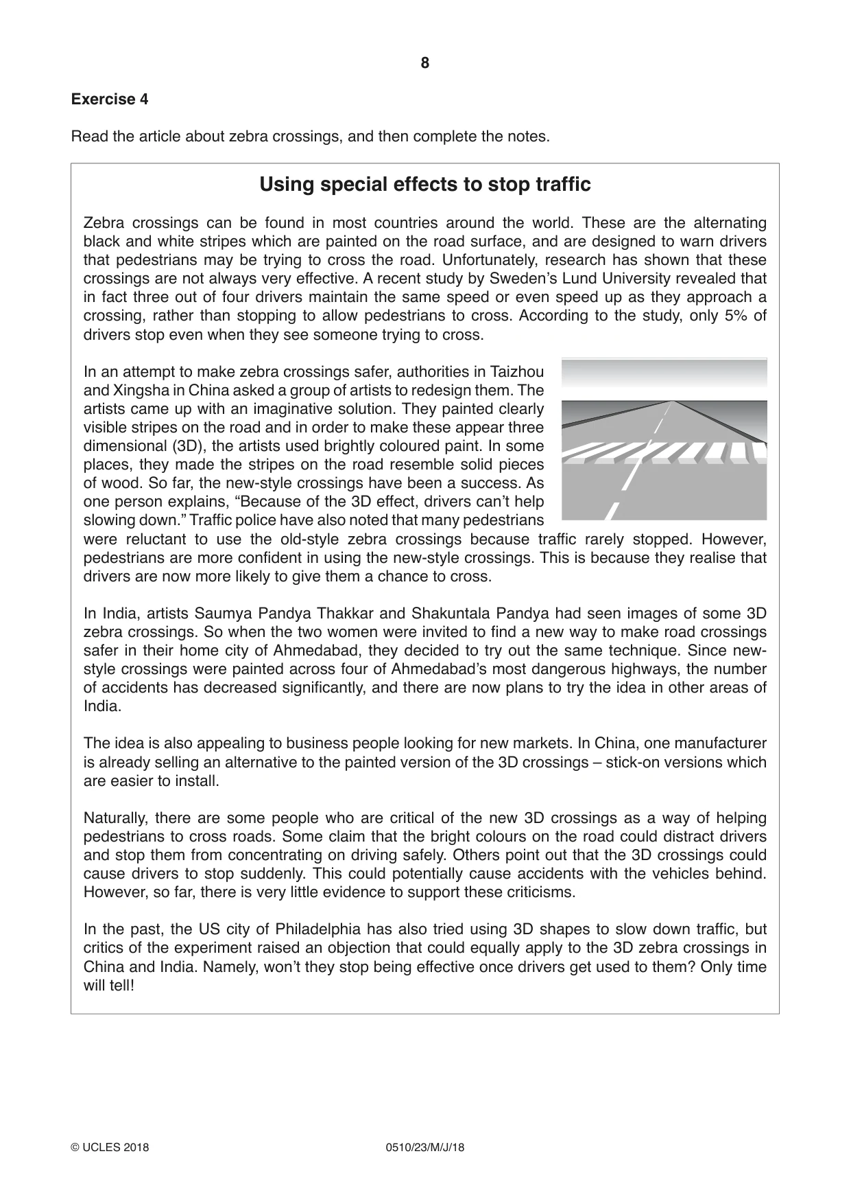 Cambridge IGCSE English - Second Language (oral endorsement) 0510 2018 May/June Paper 2 · Variant 3 question paper, page 8 of 16