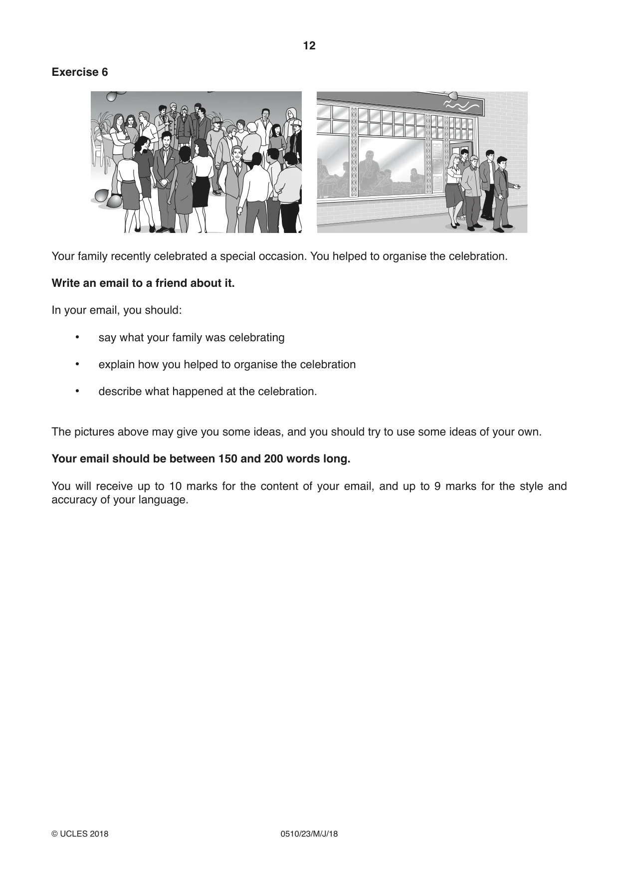 Cambridge IGCSE English - Second Language (oral endorsement) 0510 2018 May/June Paper 2 · Variant 3 question paper, page 12 of 16