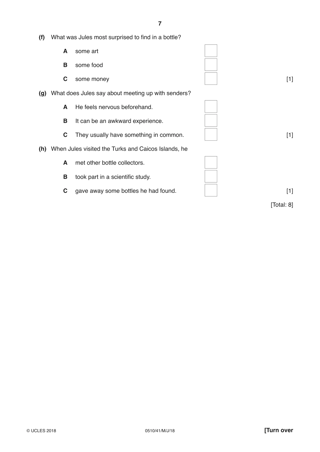 Cambridge IGCSE English - Second Language (oral endorsement) 0510 2018 May/June Paper 4 · Variant 1 question paper, page 7 of 12
