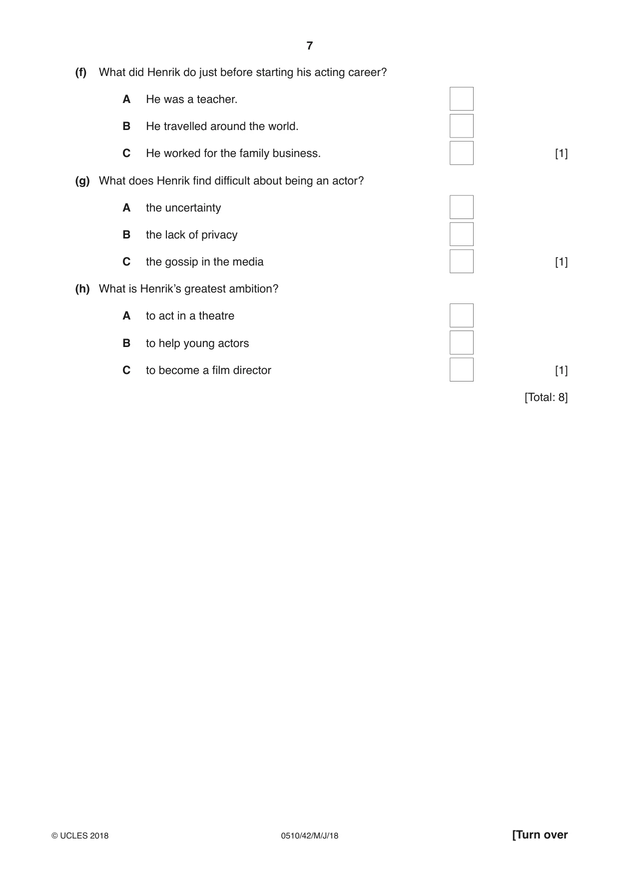 Cambridge IGCSE English - Second Language (oral endorsement) 0510 2018 May/June Paper 4 · Variant 2 question paper, page 7 of 12