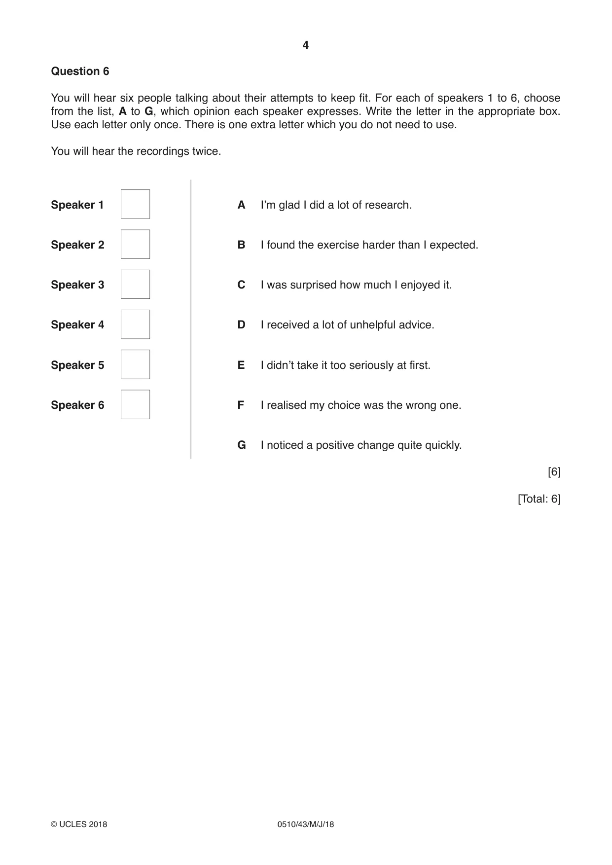 Cambridge IGCSE English - Second Language (oral endorsement) 0510 2018 May/June Paper 4 · Variant 3 question paper, page 4 of 12