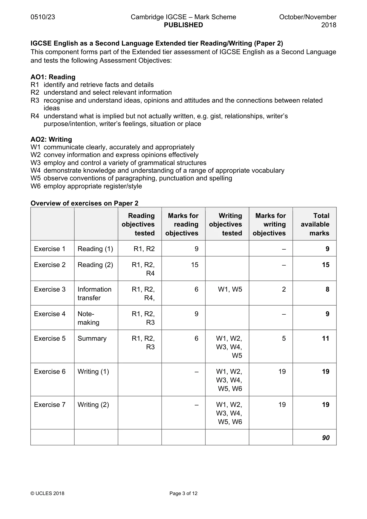 Mark scheme, page 3 of 12