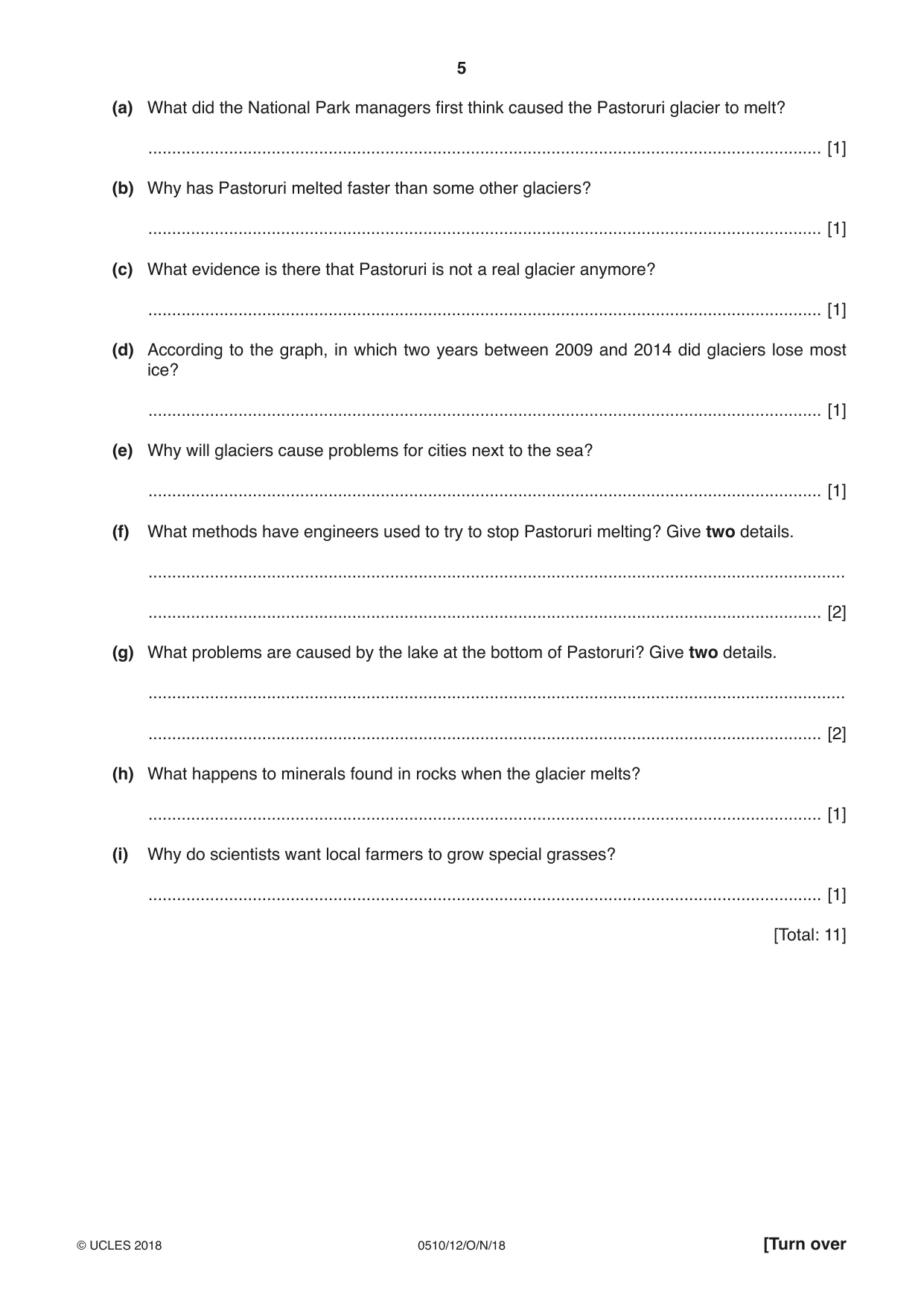 Cambridge IGCSE English - Second Language (oral endorsement) 0510 2018 Oct/Nov Paper 1 · Variant 2 question paper, page 5 of 16