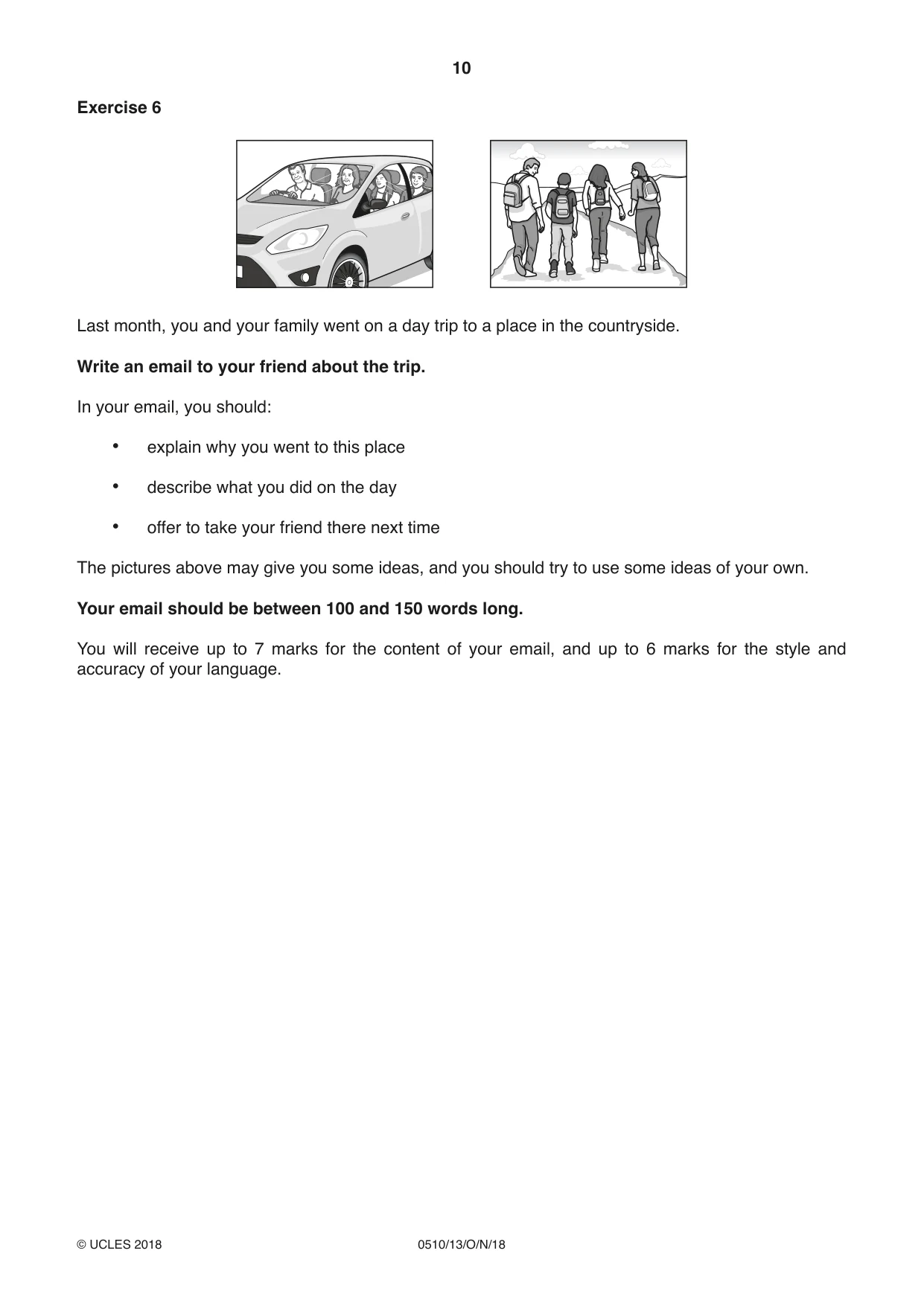 Cambridge IGCSE English - Second Language (oral endorsement) 0510 2018 Oct/Nov Paper 1 · Variant 3 question paper, page 10 of 16