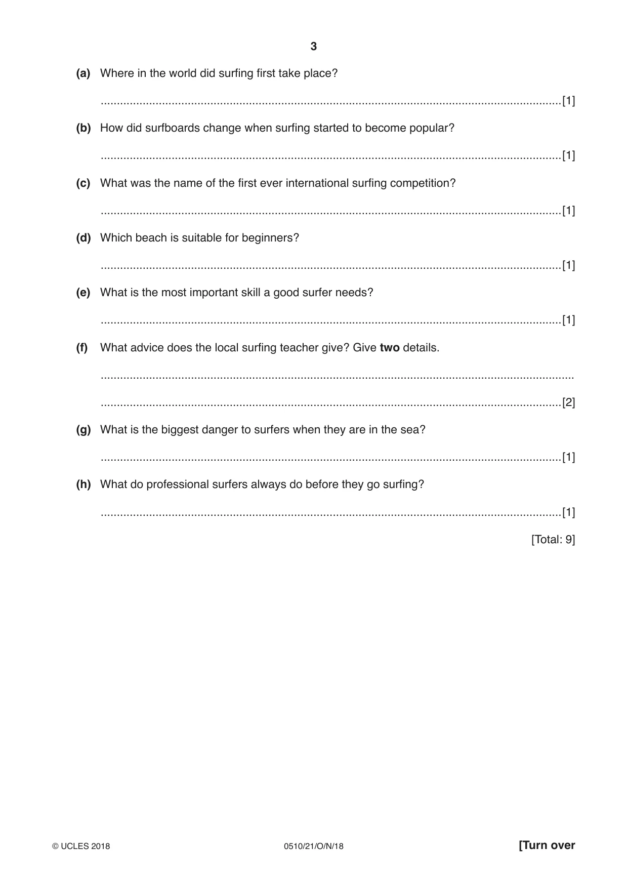 Cambridge IGCSE English - Second Language (oral endorsement) 0510 2018 Oct/Nov Paper 2 · Variant 1 question paper, page 3 of 16