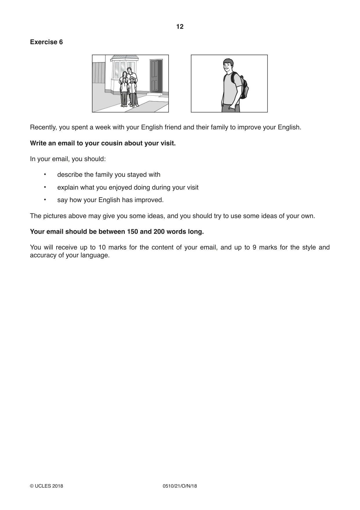 Cambridge IGCSE English - Second Language (oral endorsement) 0510 2018 Oct/Nov Paper 2 · Variant 1 question paper, page 12 of 16