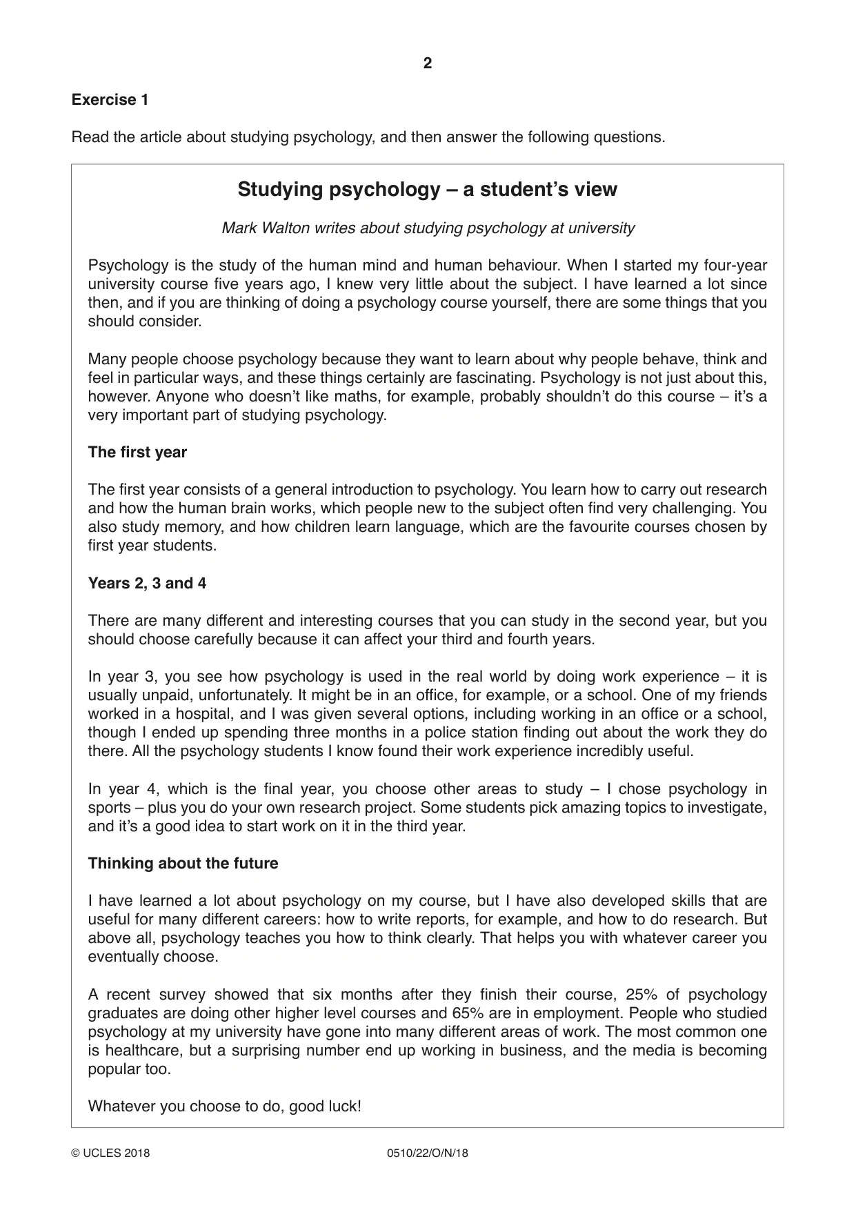 Cambridge IGCSE English - Second Language (oral endorsement) 0510 2018 Oct/Nov Paper 2 · Variant 2 question paper, page 2 of 16