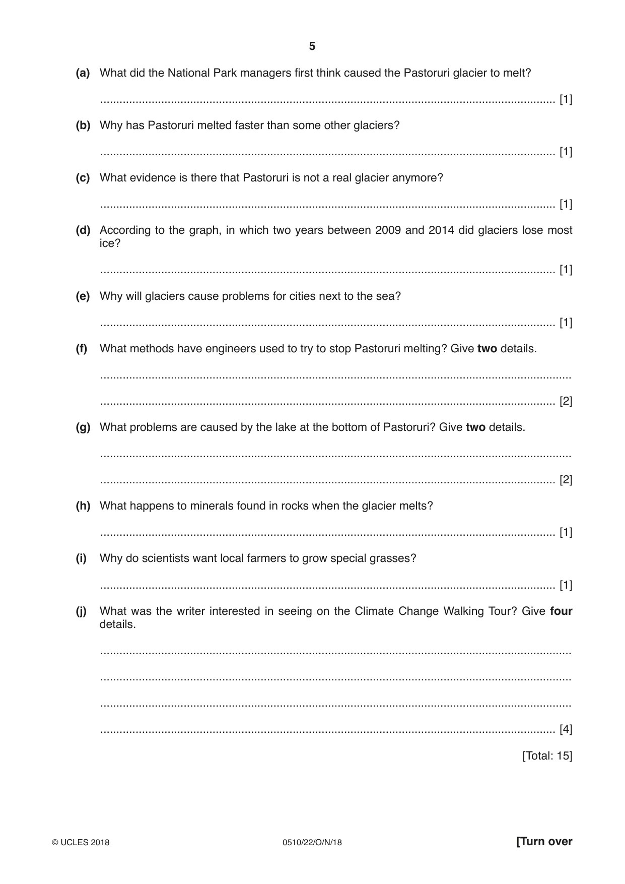 Cambridge IGCSE English - Second Language (oral endorsement) 0510 2018 Oct/Nov Paper 2 · Variant 2 question paper, page 5 of 16
