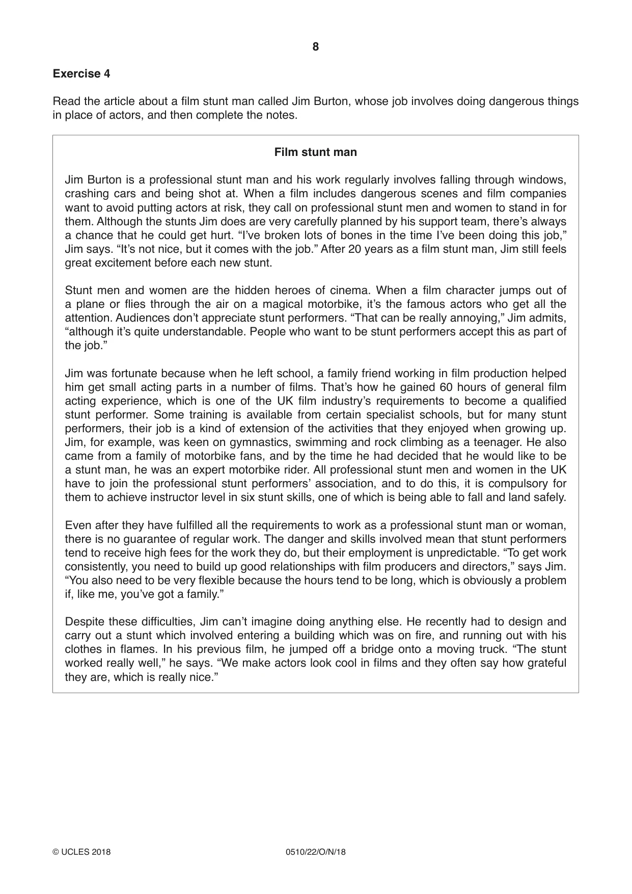 Cambridge IGCSE English - Second Language (oral endorsement) 0510 2018 Oct/Nov Paper 2 · Variant 2 question paper, page 8 of 16