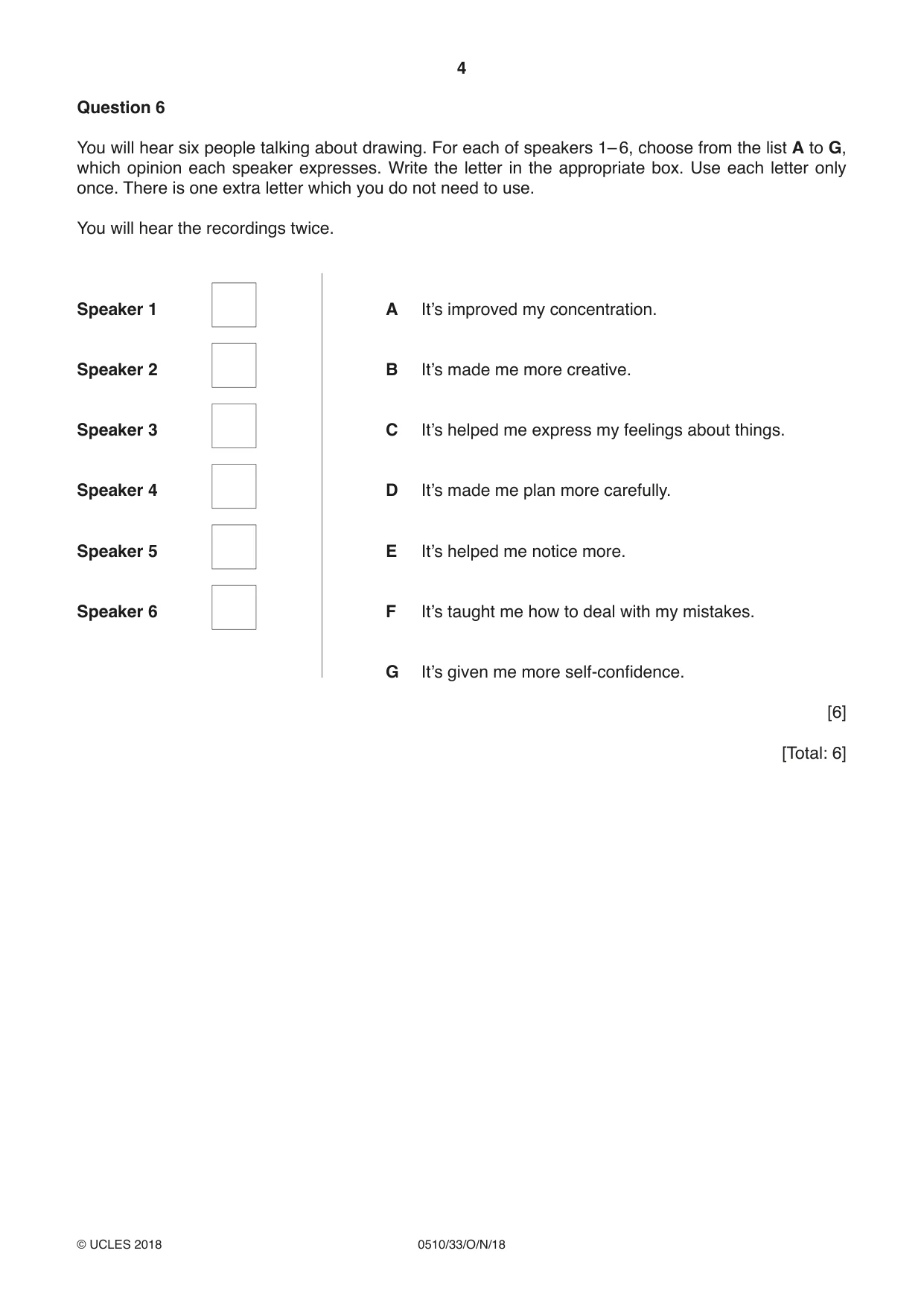Cambridge IGCSE English - Second Language (oral endorsement) 0510 2018 Oct/Nov Paper 3 · Variant 3 question paper, page 4 of 8