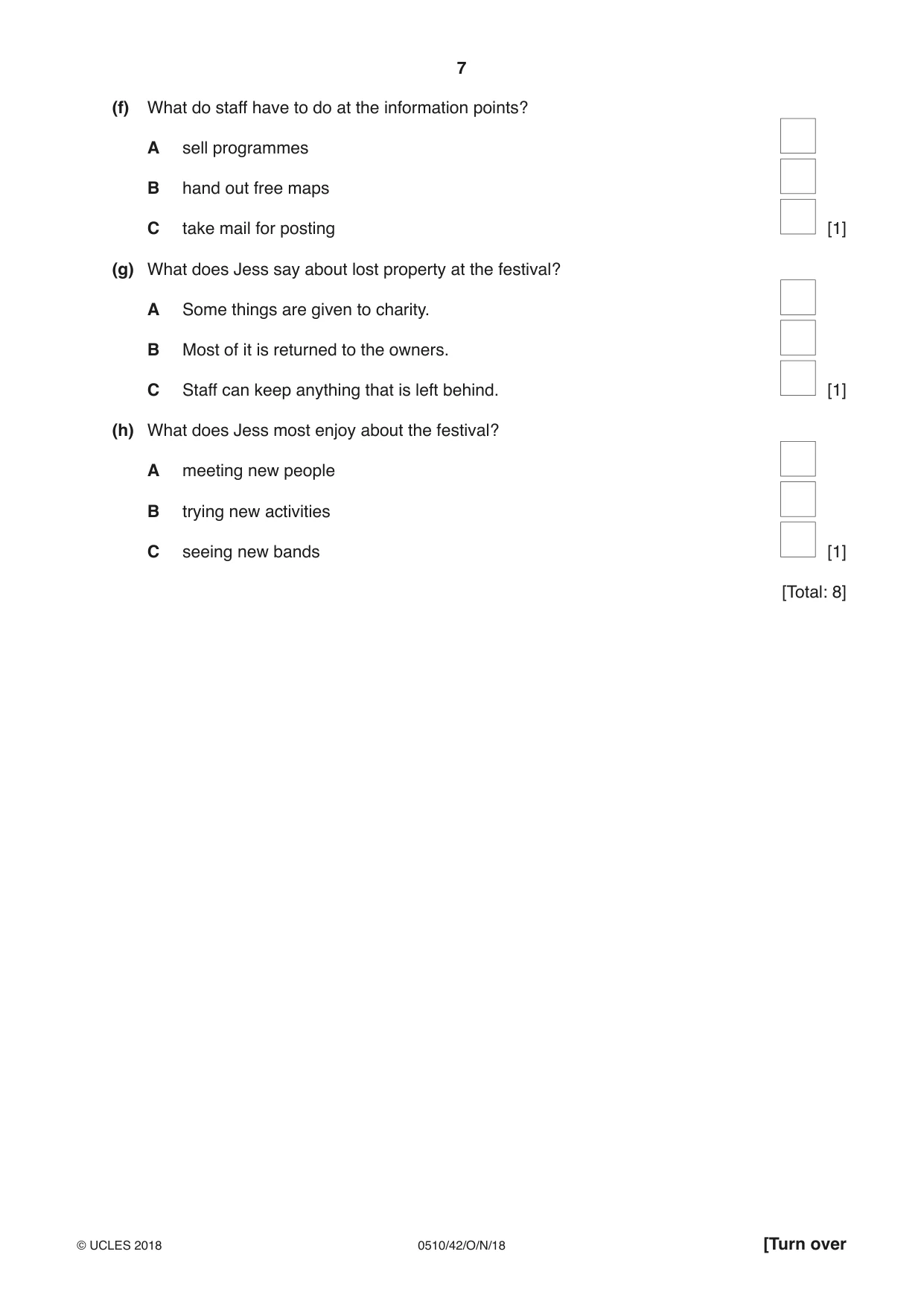 Cambridge IGCSE English - Second Language (oral endorsement) 0510 2018 Oct/Nov Paper 4 · Variant 2 question paper, page 7 of 12