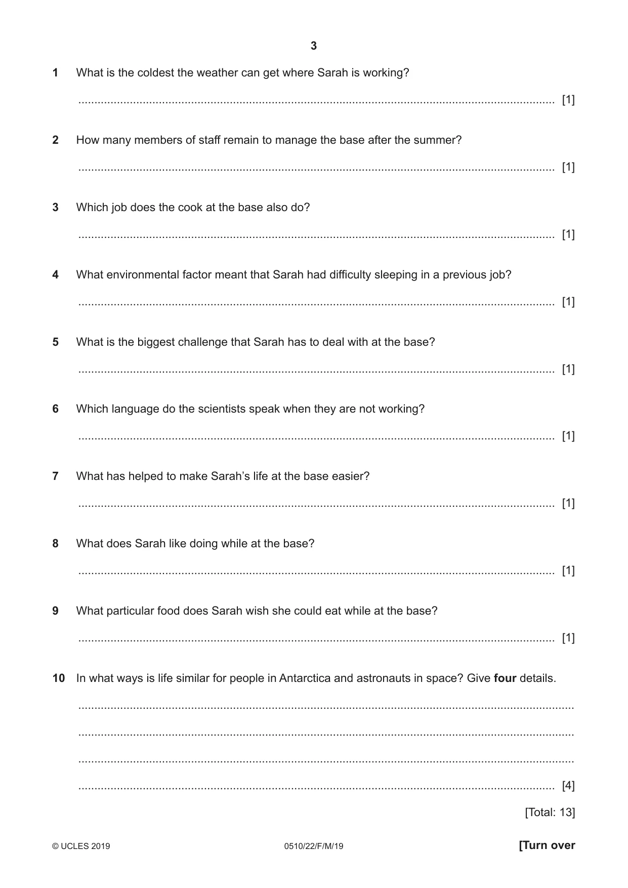 Cambridge IGCSE English - Second Language (oral endorsement) 0510 2019 Feb/March Paper 2 · Variant 2 question paper, page 3 of 16
