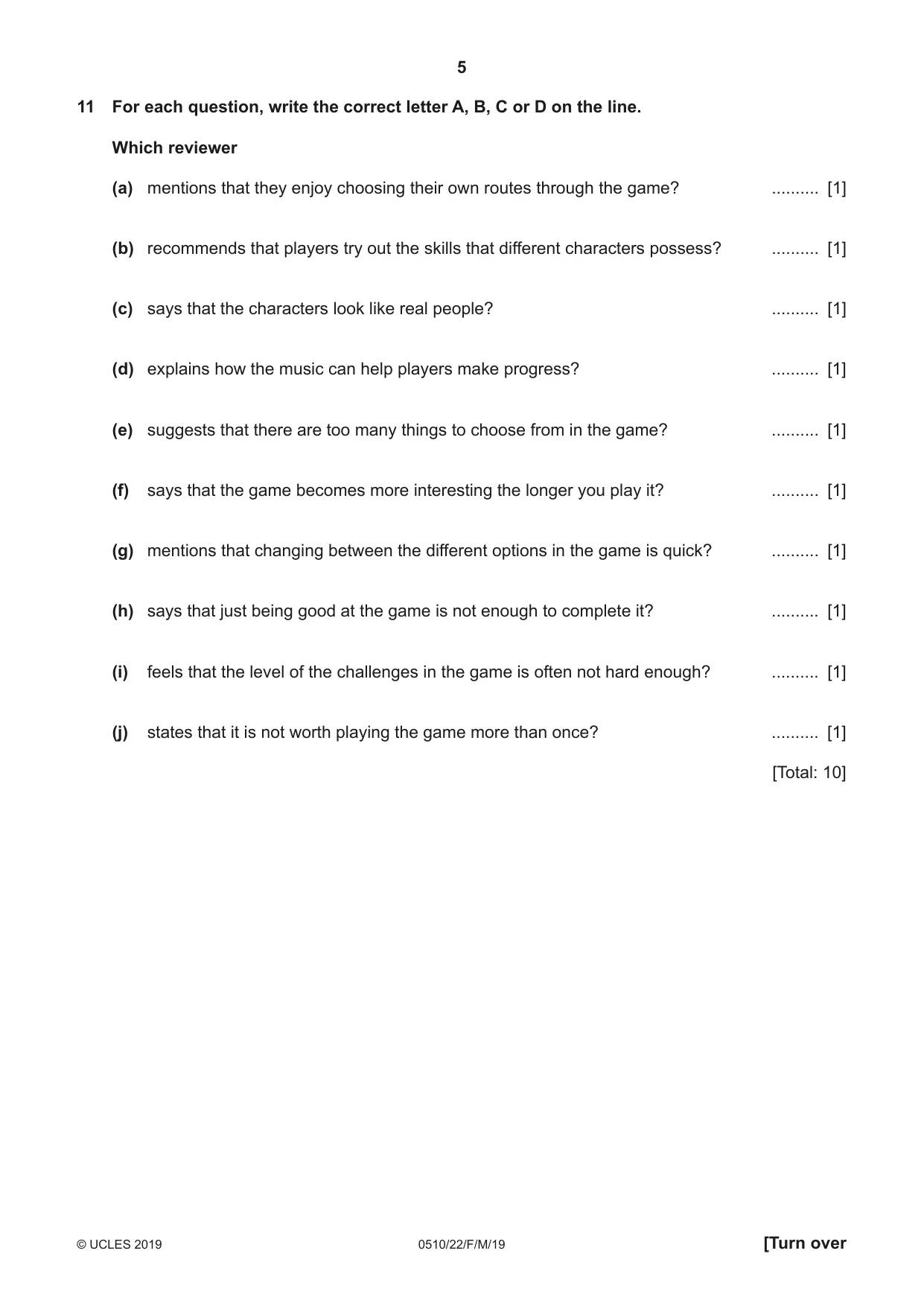 Cambridge IGCSE English - Second Language (oral endorsement) 0510 2019 Feb/March Paper 2 · Variant 2 question paper, page 5 of 16