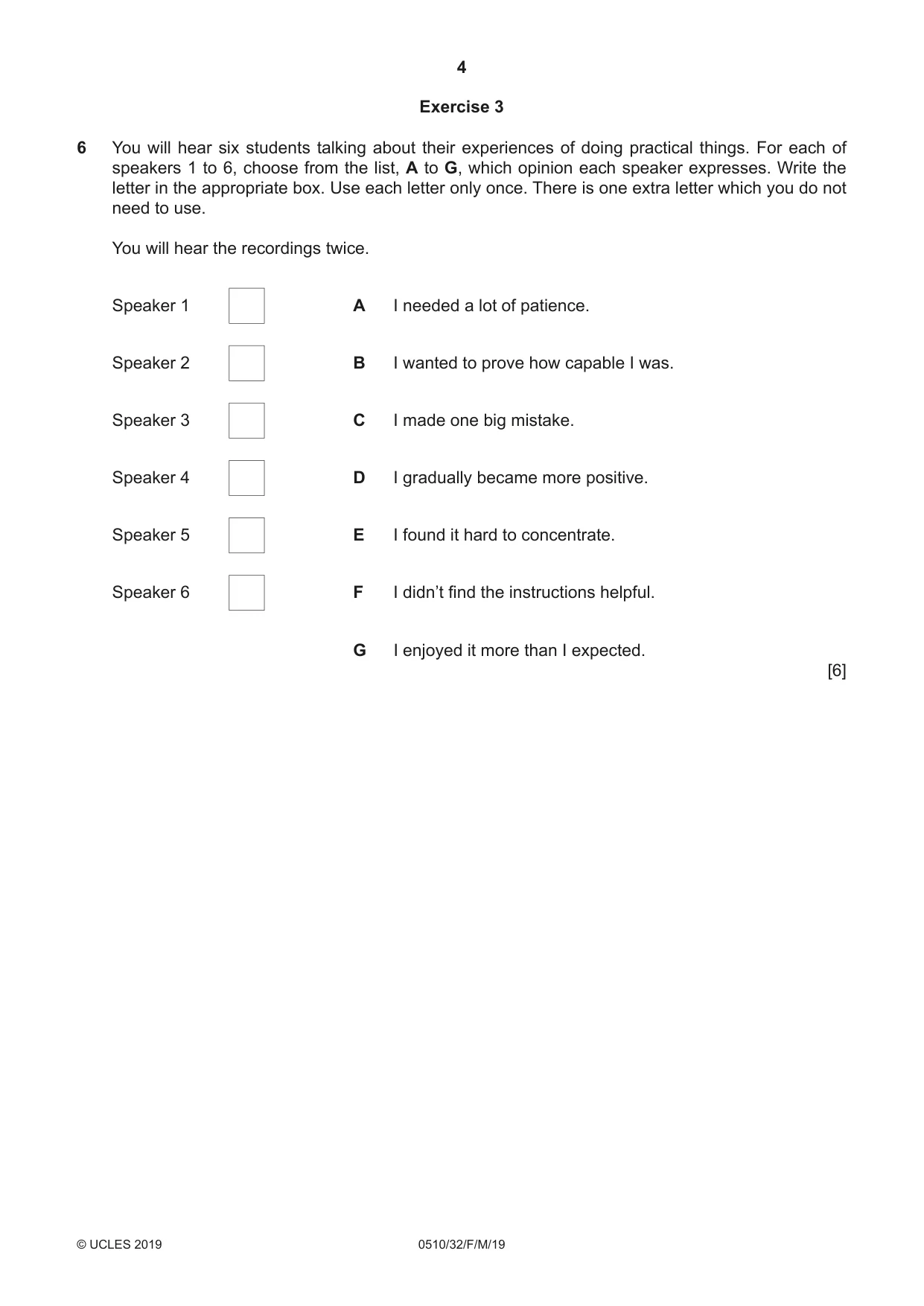Cambridge IGCSE English - Second Language (oral endorsement) 0510 2019 Feb/March Paper 3 · Variant 2 question paper, page 4 of 8