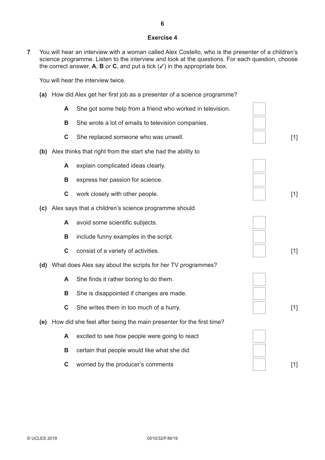Cambridge IGCSE English - Second Language (oral endorsement) 0510 2019 Feb/March Paper 3 · Variant 2 question paper, page 6 of 8