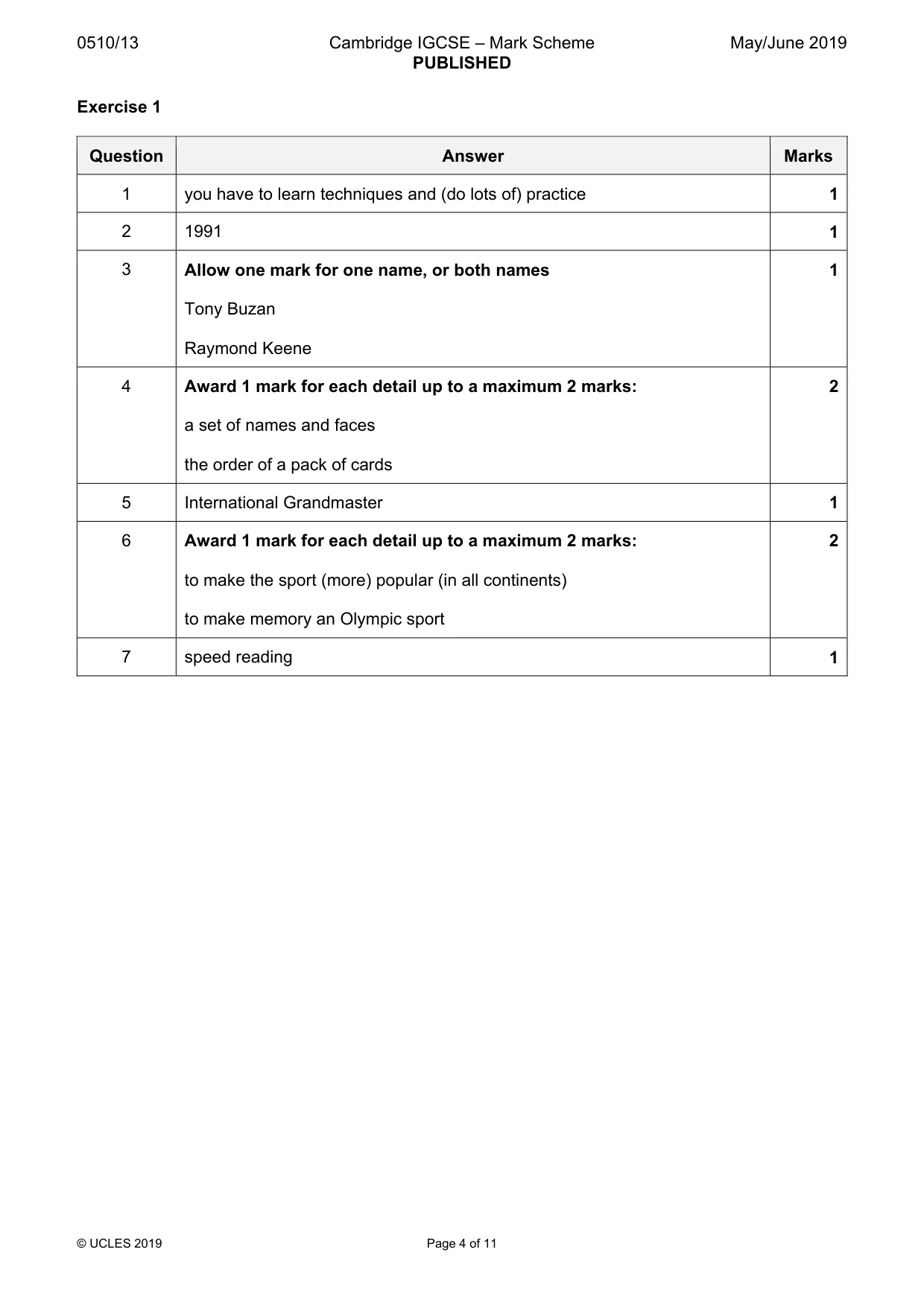 Mark scheme, page 4 of 11