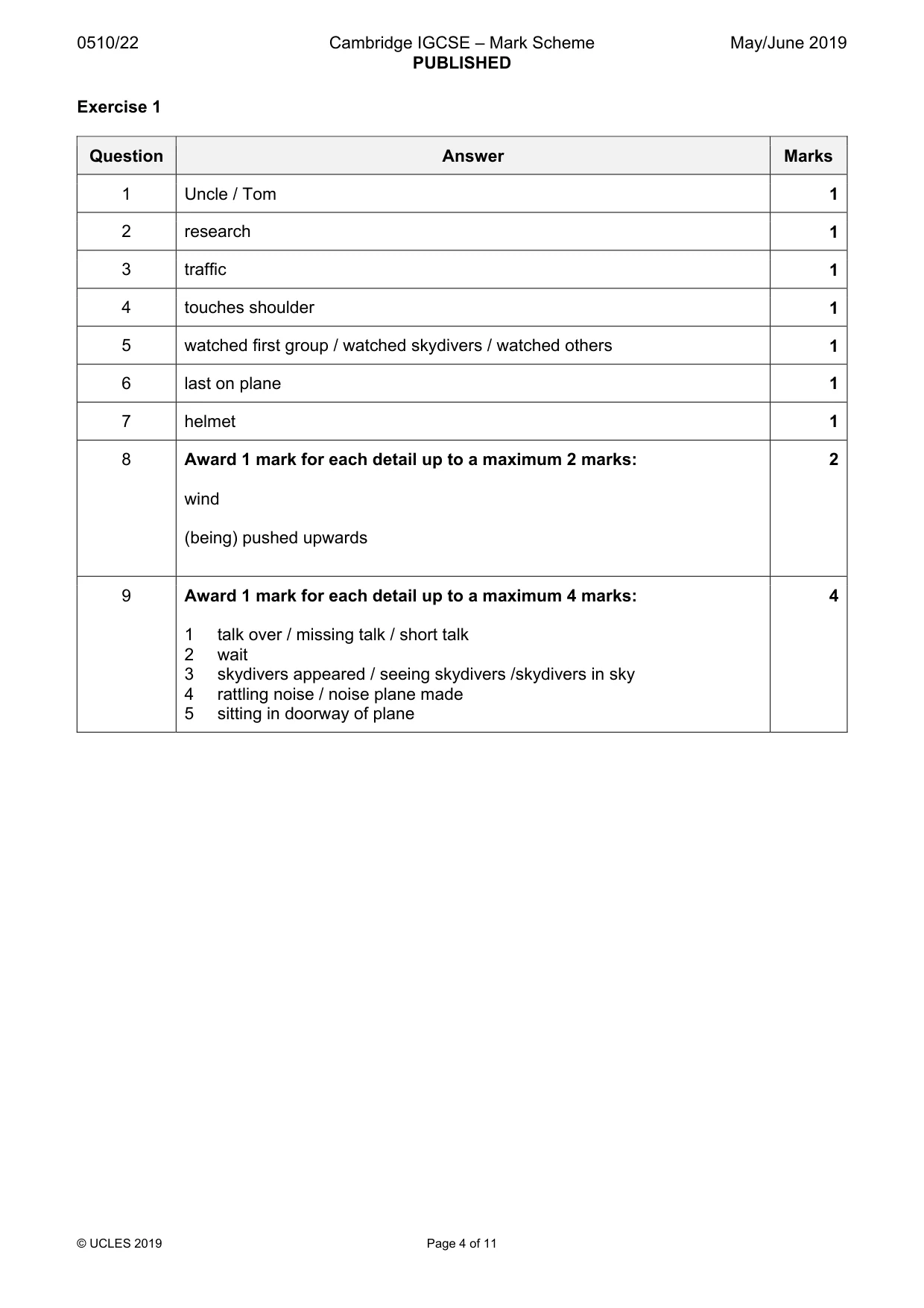 Mark scheme, page 4 of 11