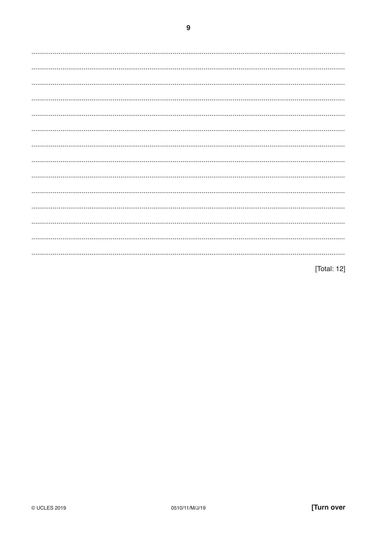 Cambridge IGCSE English - Second Language (oral endorsement) 0510 2019 May/June Paper 1 · Variant 1 question paper, page 9 of 16