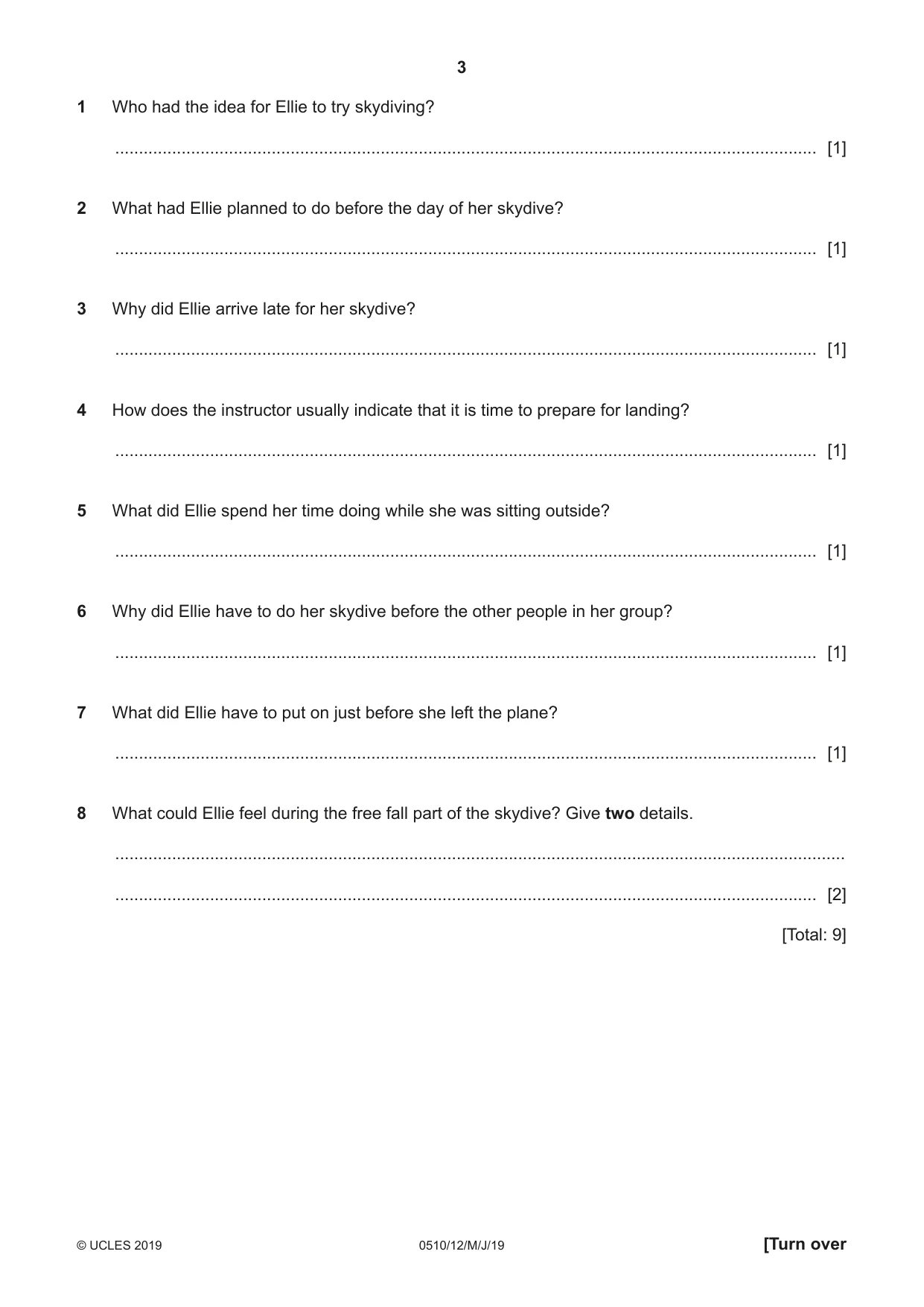 Cambridge IGCSE English - Second Language (oral endorsement) 0510 2019 May/June Paper 1 · Variant 2 question paper, page 3 of 16