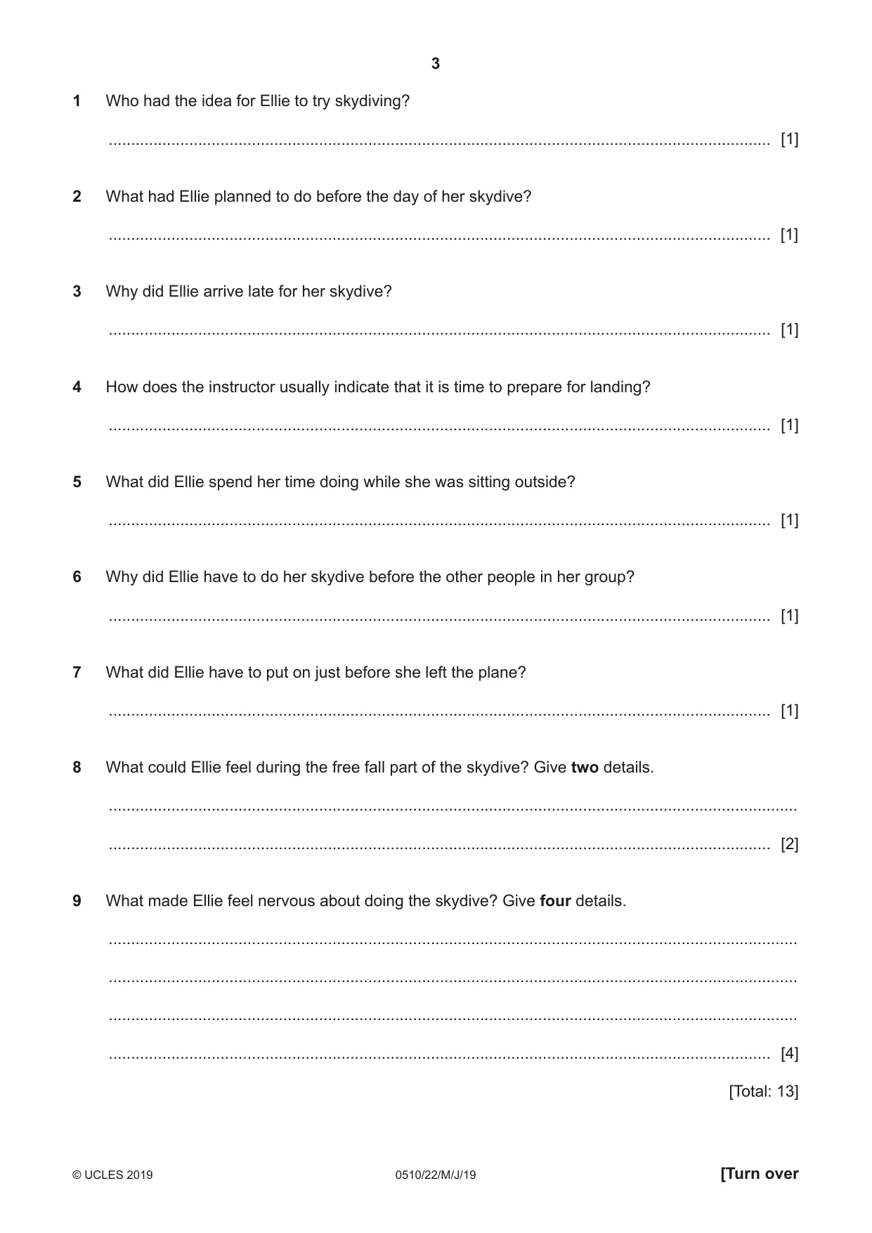 Cambridge IGCSE English - Second Language (oral endorsement) 0510 2019 May/June Paper 2 · Variant 2 question paper, page 3 of 16
