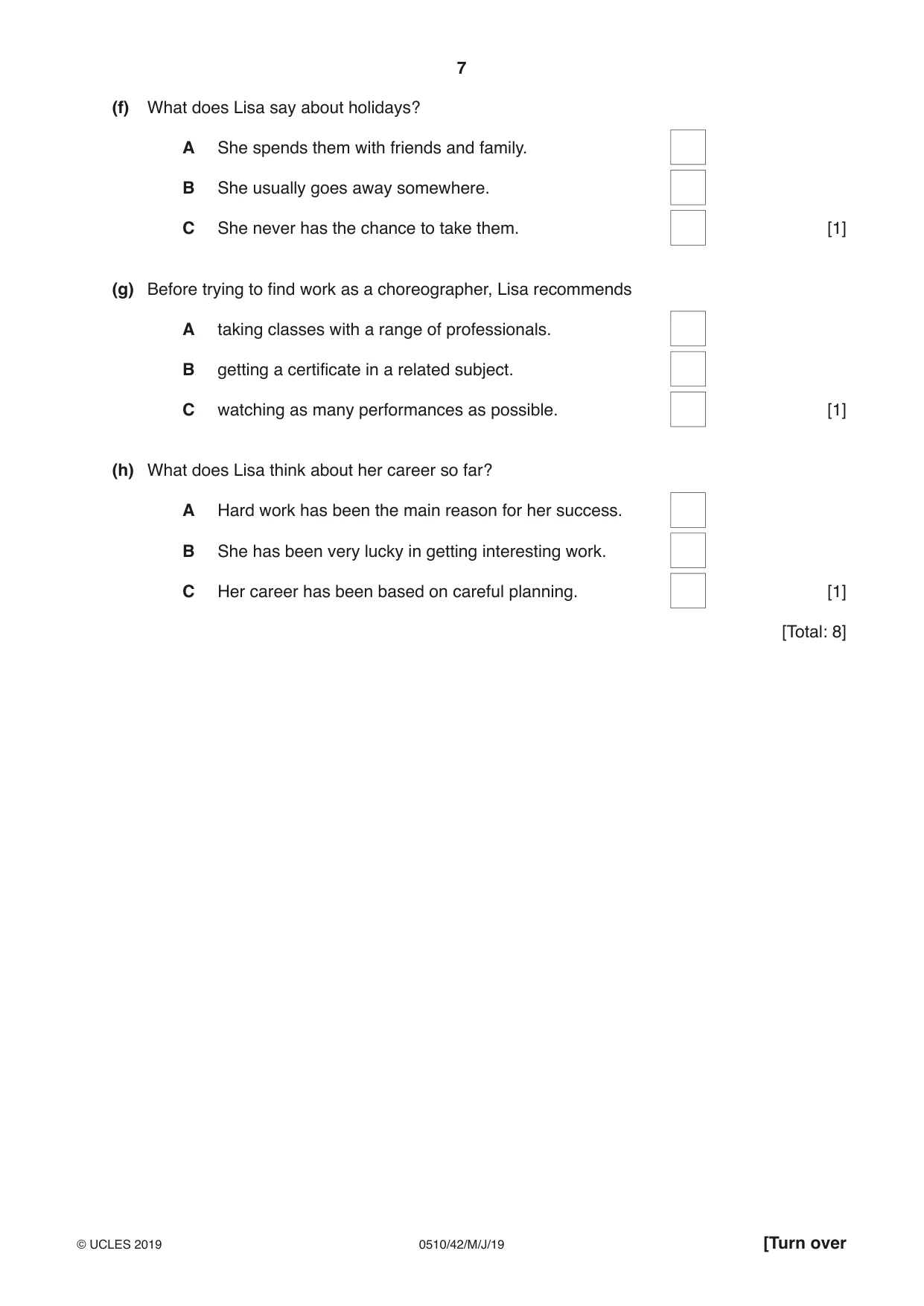 Cambridge IGCSE English - Second Language (oral endorsement) 0510 2019 May/June Paper 4 · Variant 2 question paper, page 7 of 12