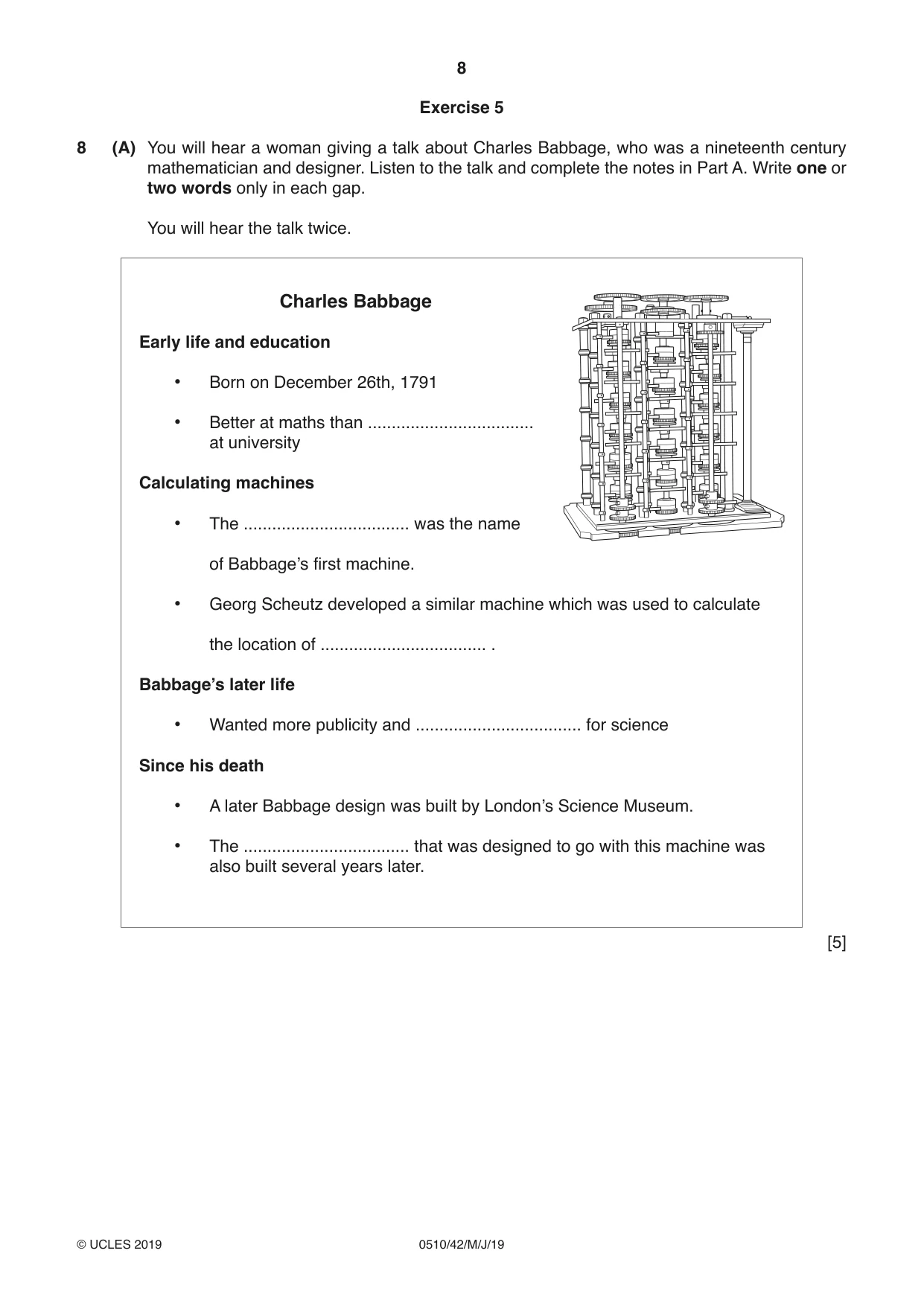 Cambridge IGCSE English - Second Language (oral endorsement) 0510 2019 May/June Paper 4 · Variant 2 question paper, page 8 of 12