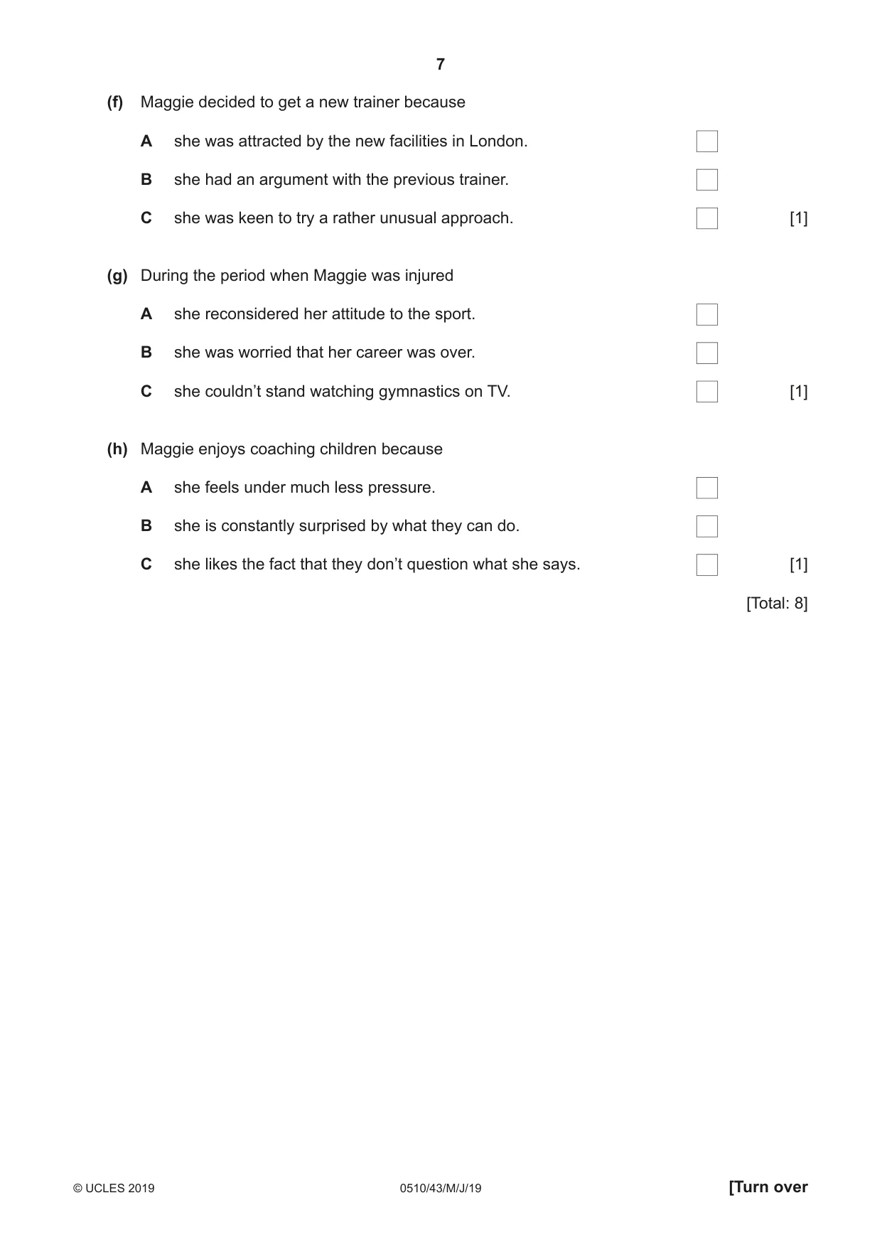 Cambridge IGCSE English - Second Language (oral endorsement) 0510 2019 May/June Paper 4 · Variant 3 question paper, page 7 of 12