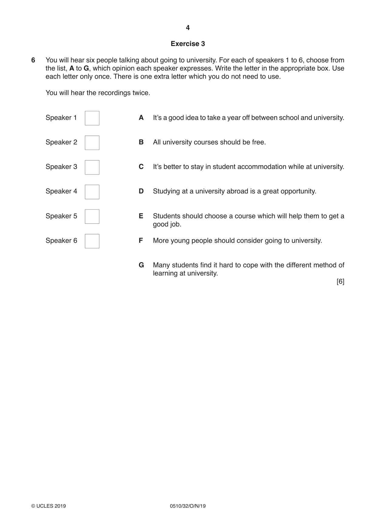 Cambridge IGCSE English - Second Language (oral endorsement) 0510 2019 Oct/Nov Paper 3 · Variant 2 question paper, page 4 of 8