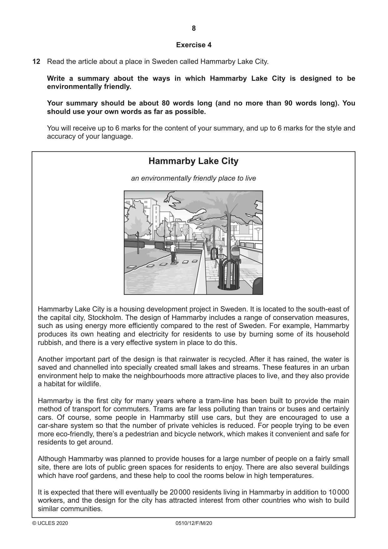 Cambridge IGCSE English - Second Language (oral endorsement) 0510 2020 Feb/March Paper 1 · Variant 2 question paper, page 8 of 16