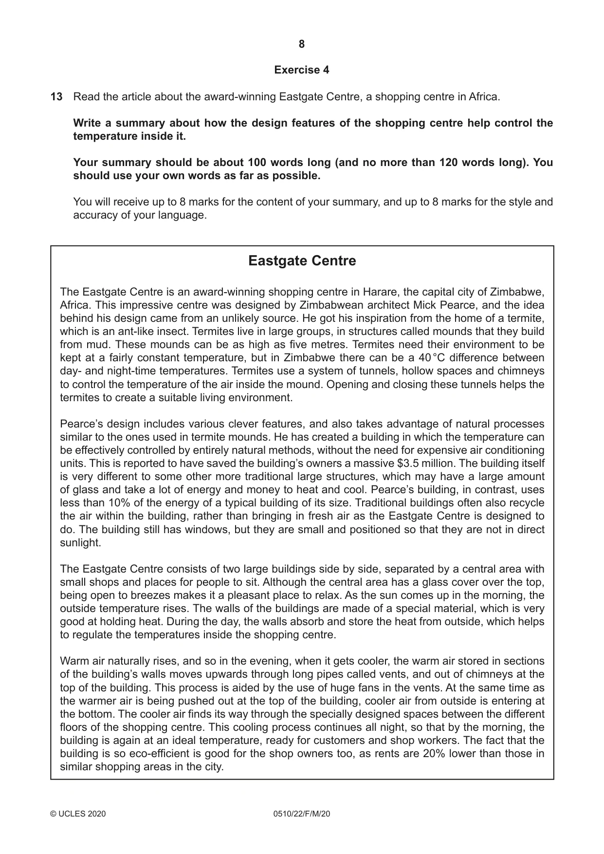 Cambridge IGCSE English - Second Language (oral endorsement) 0510 2020 Feb/March Paper 2 · Variant 2 question paper, page 8 of 16