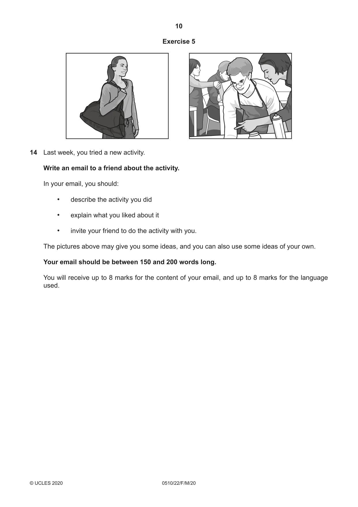 Cambridge IGCSE English - Second Language (oral endorsement) 0510 2020 Feb/March Paper 2 · Variant 2 question paper, page 10 of 16