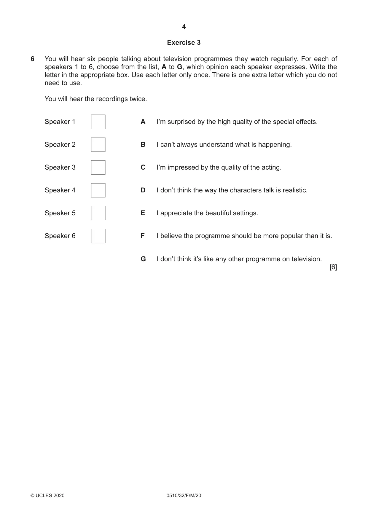 Cambridge IGCSE English - Second Language (oral endorsement) 0510 2020 Feb/March Paper 3 · Variant 2 question paper, page 4 of 8