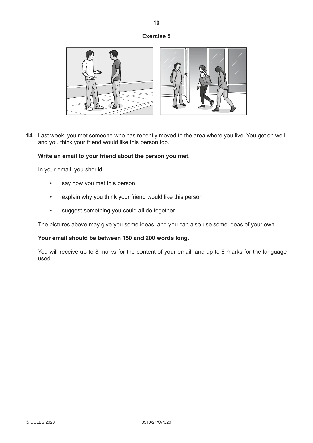 Cambridge IGCSE English - Second Language (oral endorsement) 0510 2020 Oct/Nov Paper 2 · Variant 1 question paper, page 10 of 16