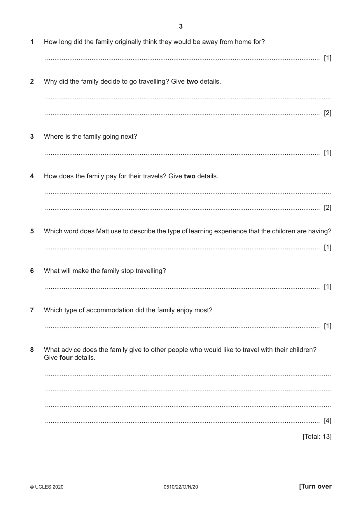 Cambridge IGCSE English - Second Language (oral endorsement) 0510 2020 Oct/Nov Paper 2 · Variant 2 question paper, page 3 of 16