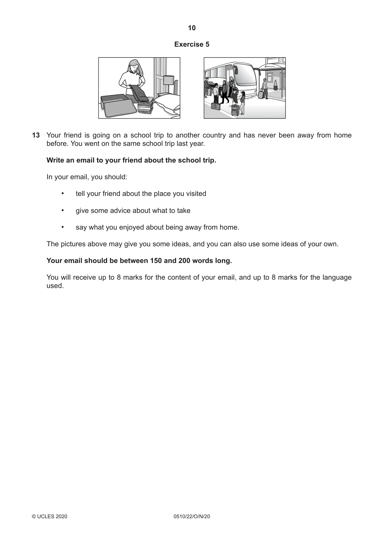 Cambridge IGCSE English - Second Language (oral endorsement) 0510 2020 Oct/Nov Paper 2 · Variant 2 question paper, page 10 of 16