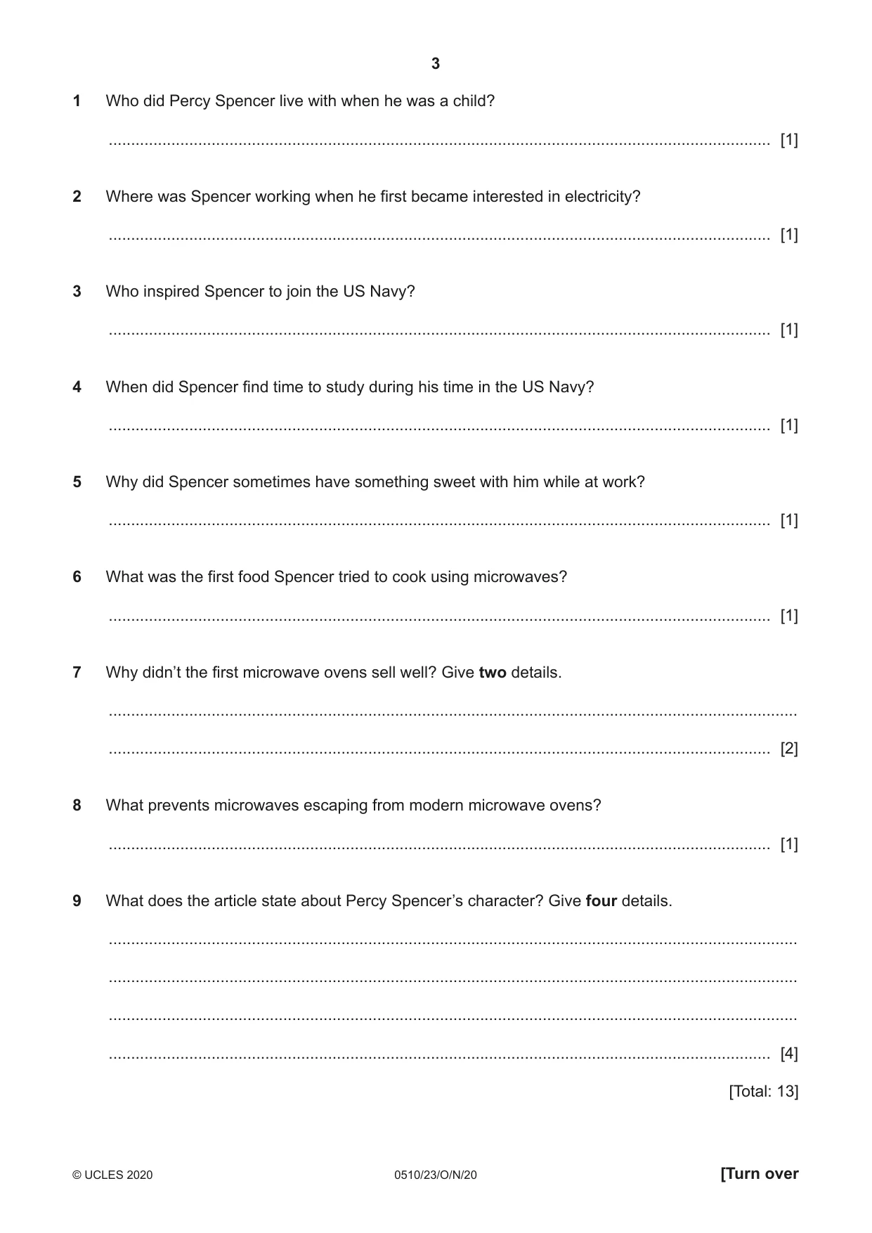 Cambridge IGCSE English - Second Language (oral endorsement) 0510 2020 Oct/Nov Paper 2 · Variant 3 question paper, page 3 of 16