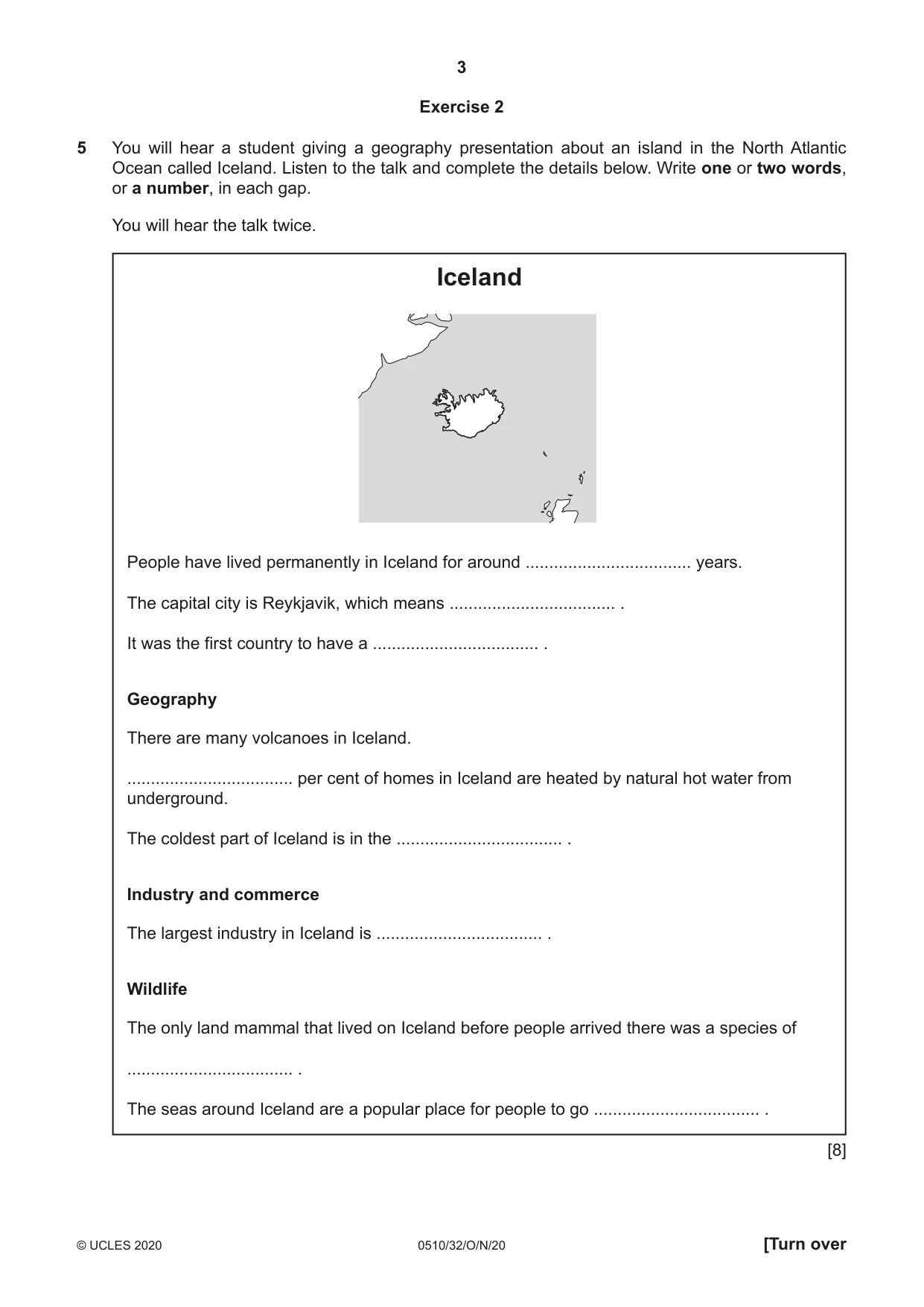Cambridge IGCSE English - Second Language (oral endorsement) 0510 2020 Oct/Nov Paper 3 · Variant 2 question paper, page 3 of 8