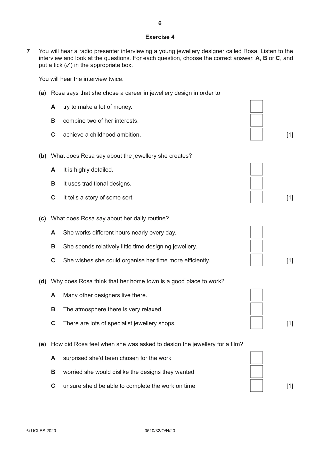 Cambridge IGCSE English - Second Language (oral endorsement) 0510 2020 Oct/Nov Paper 3 · Variant 2 question paper, page 6 of 8