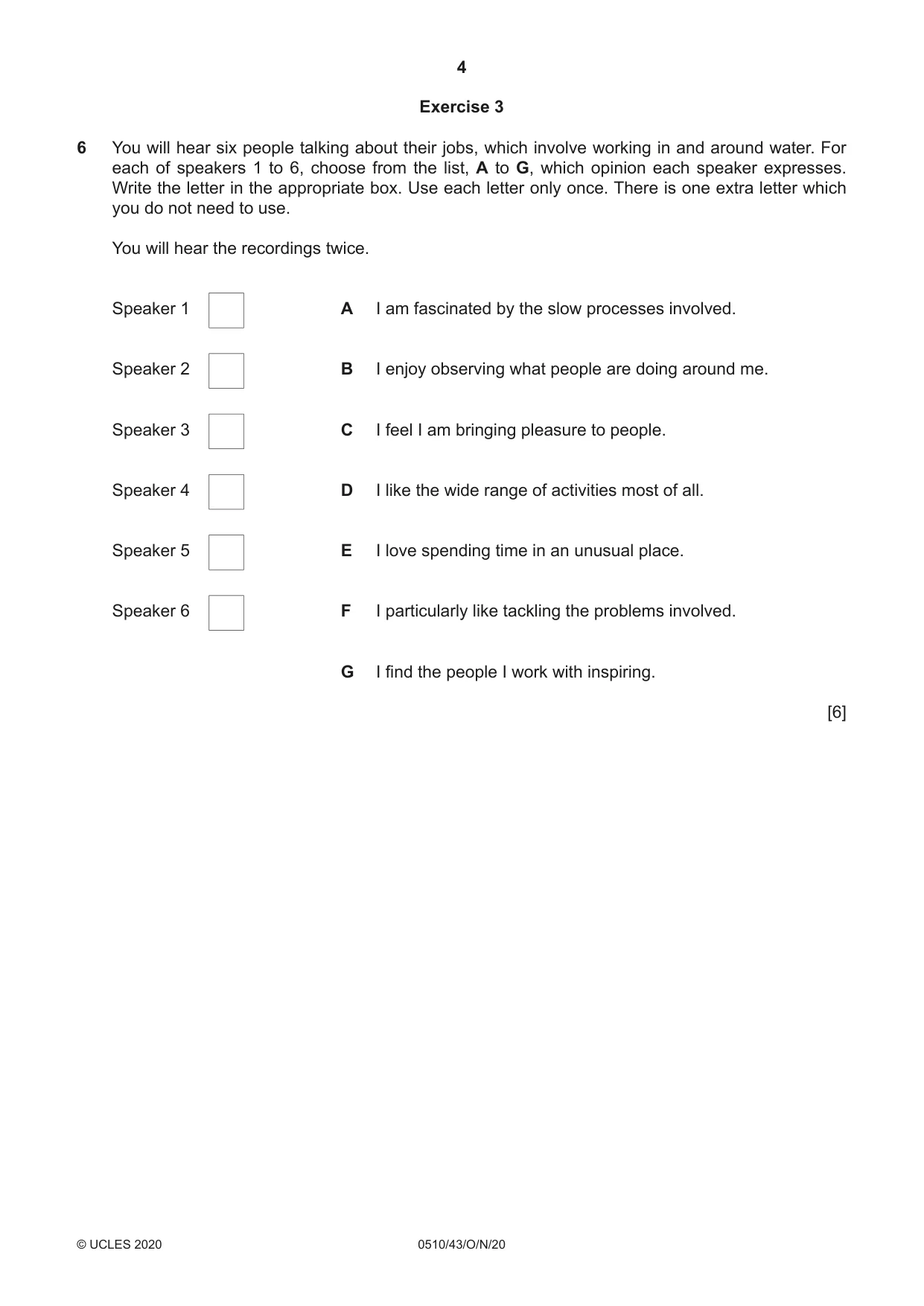 Cambridge IGCSE English - Second Language (oral endorsement) 0510 2020 Oct/Nov Paper 4 · Variant 3 question paper, page 4 of 12