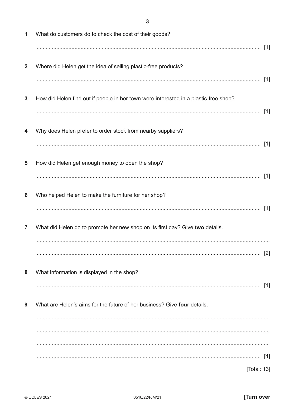 Cambridge IGCSE English - Second Language (oral endorsement) 0510 2021 Feb/March Paper 2 · Variant 2 question paper, page 3 of 16