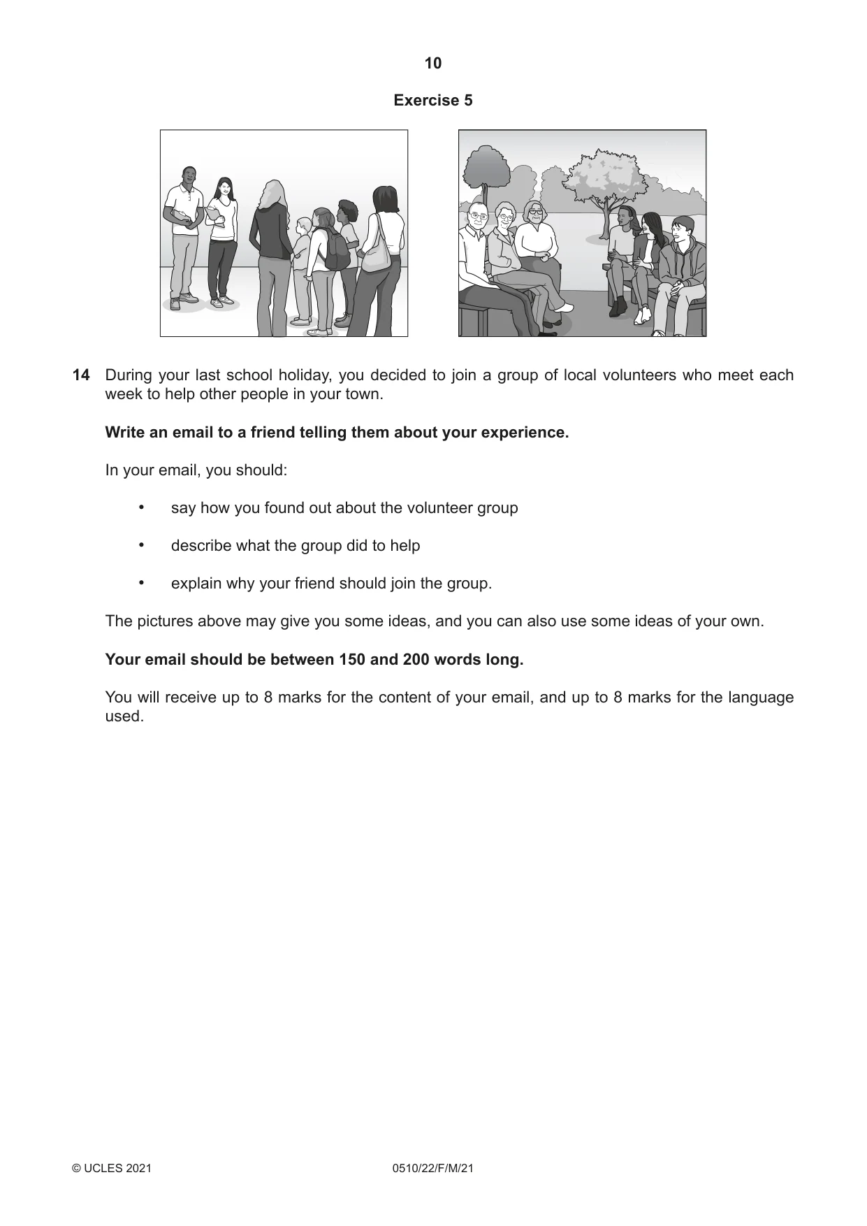 Cambridge IGCSE English - Second Language (oral endorsement) 0510 2021 Feb/March Paper 2 · Variant 2 question paper, page 10 of 16